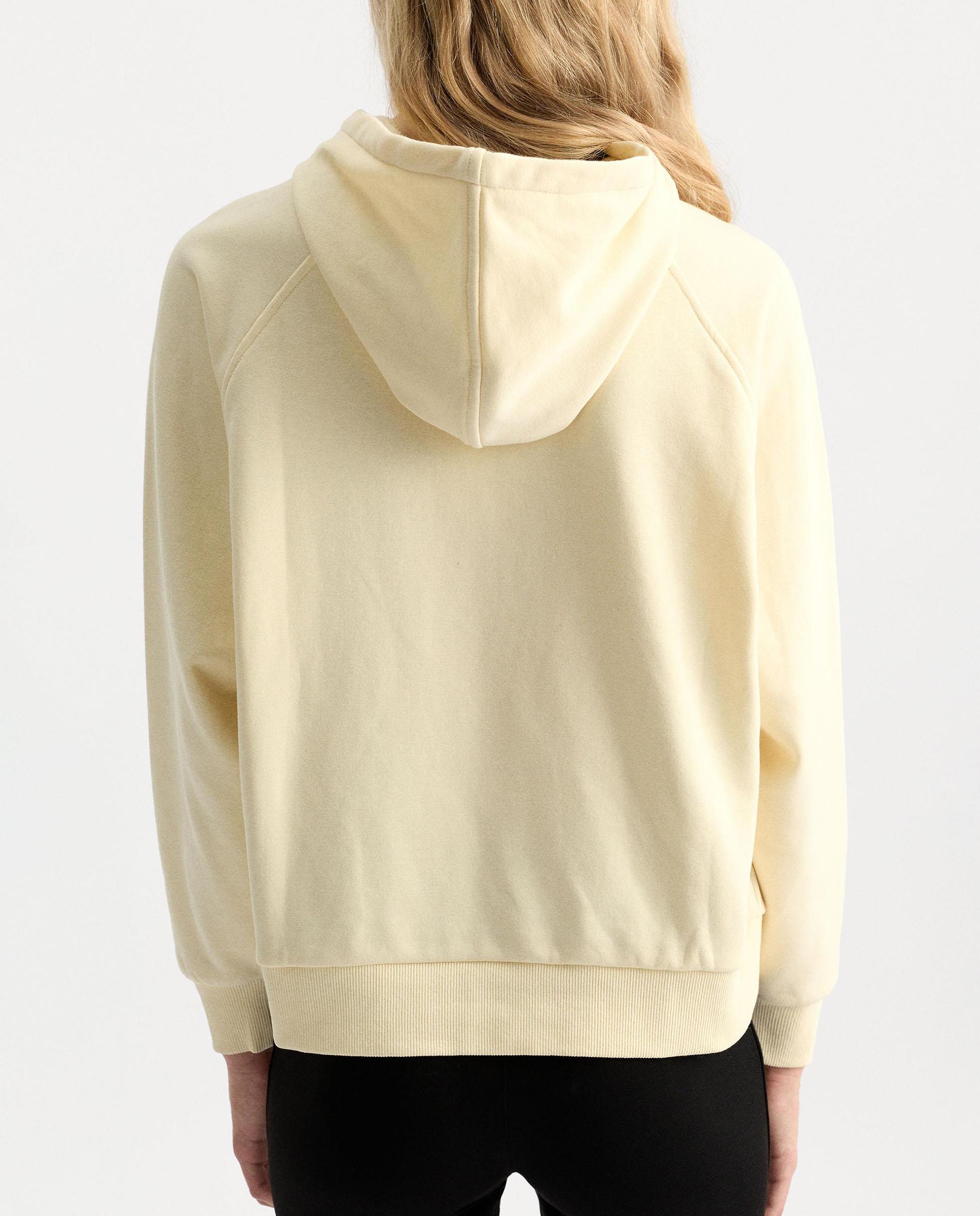 Sudadera de mujer con capucha y lettering frontal - Parfois - Amarillo Amarillo-4