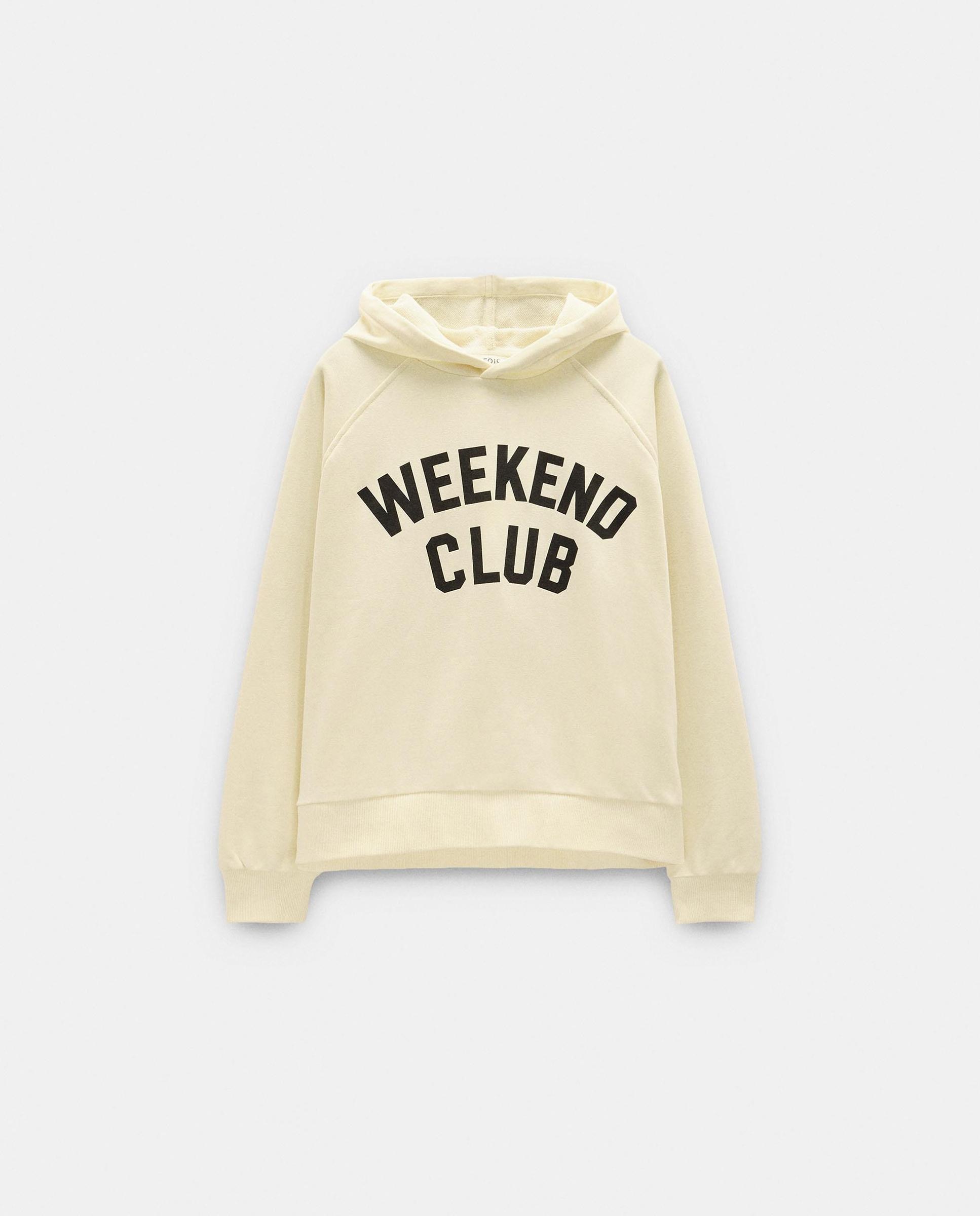 Sudadera de mujer con capucha y lettering frontal - Parfois - Amarillo Amarillo-7