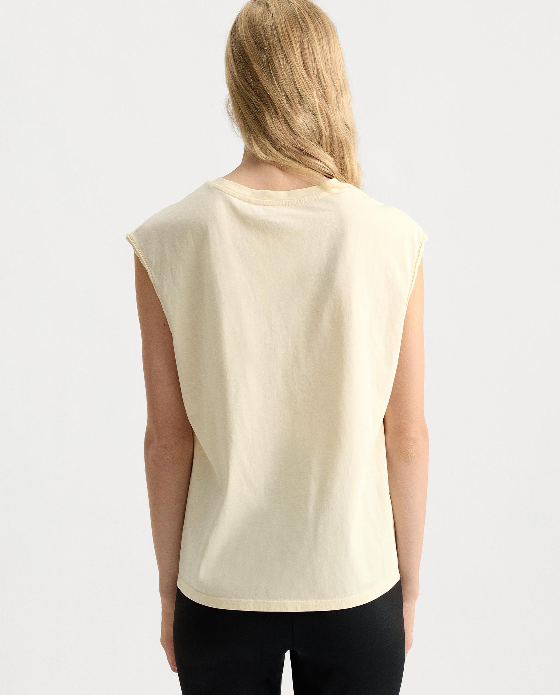 Top de mujer 100% algodón sin mangas con dibujo frontal - Parfois - Crudo Crudo-4