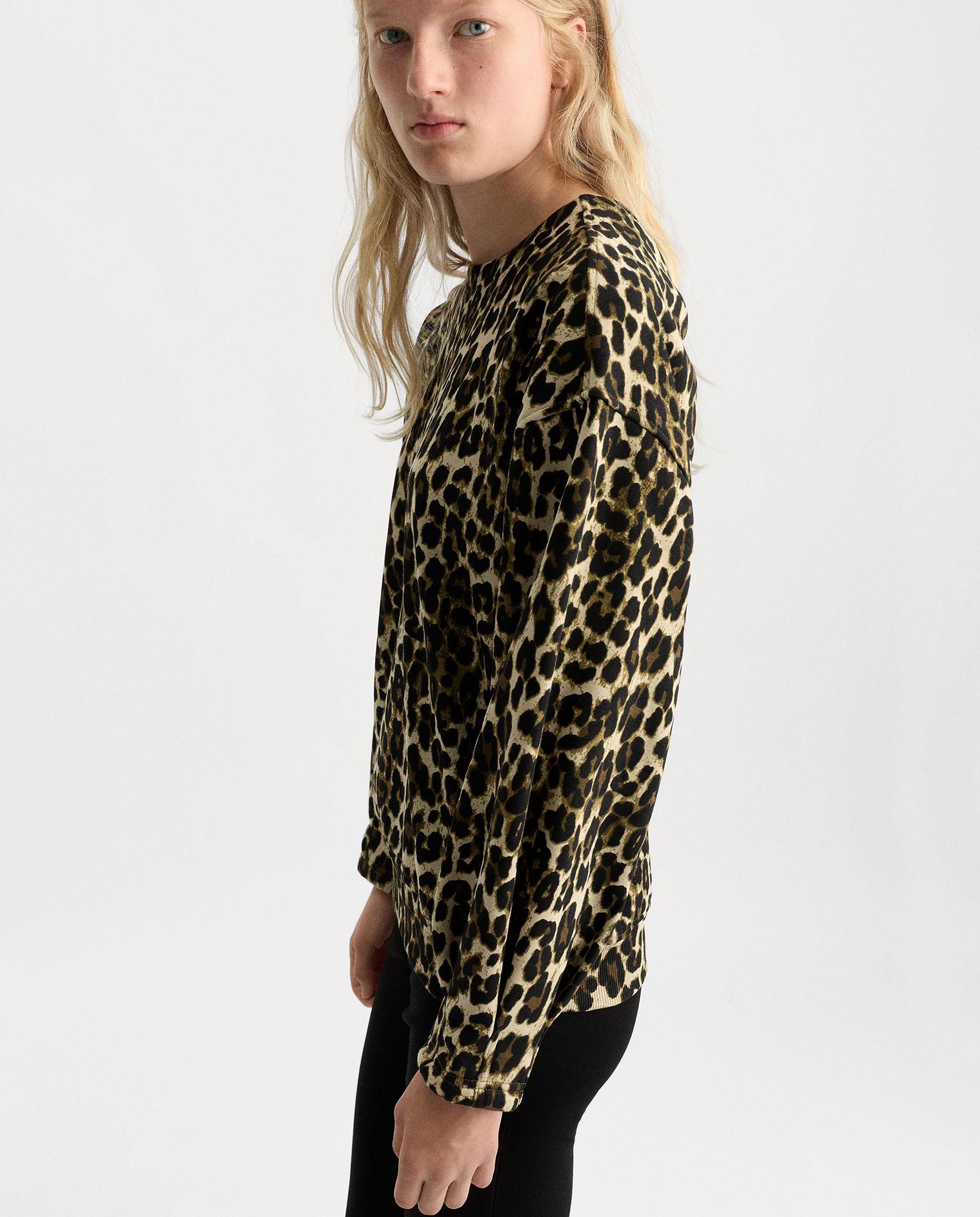 Sudadera de mujer estilo oversize con estampado animal print - Parfois - Marrón Marrón-3