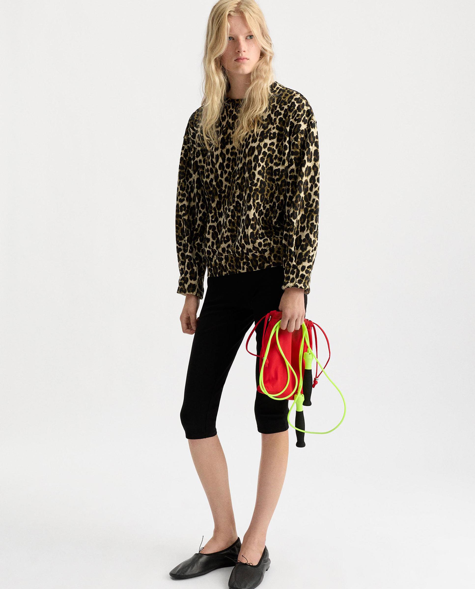 Sudadera de mujer estilo oversize con estampado animal print - Parfois - Marrón Marrón-5