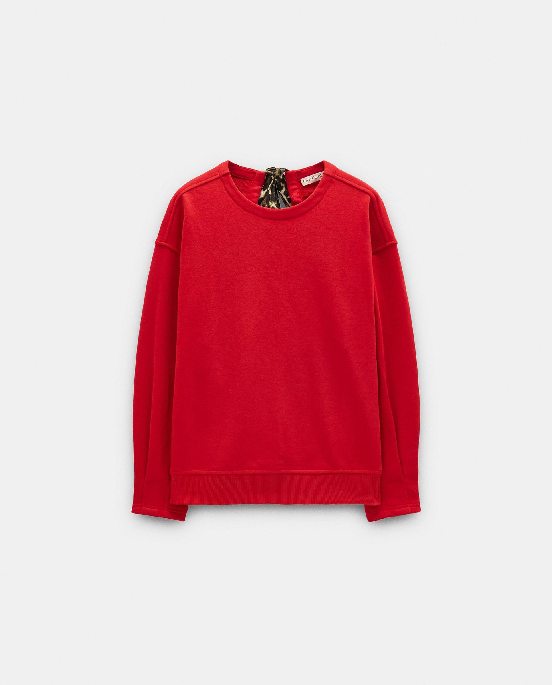Sudadera de mujer estilo oversize en liso - Parfois - Rojo Rojo-7