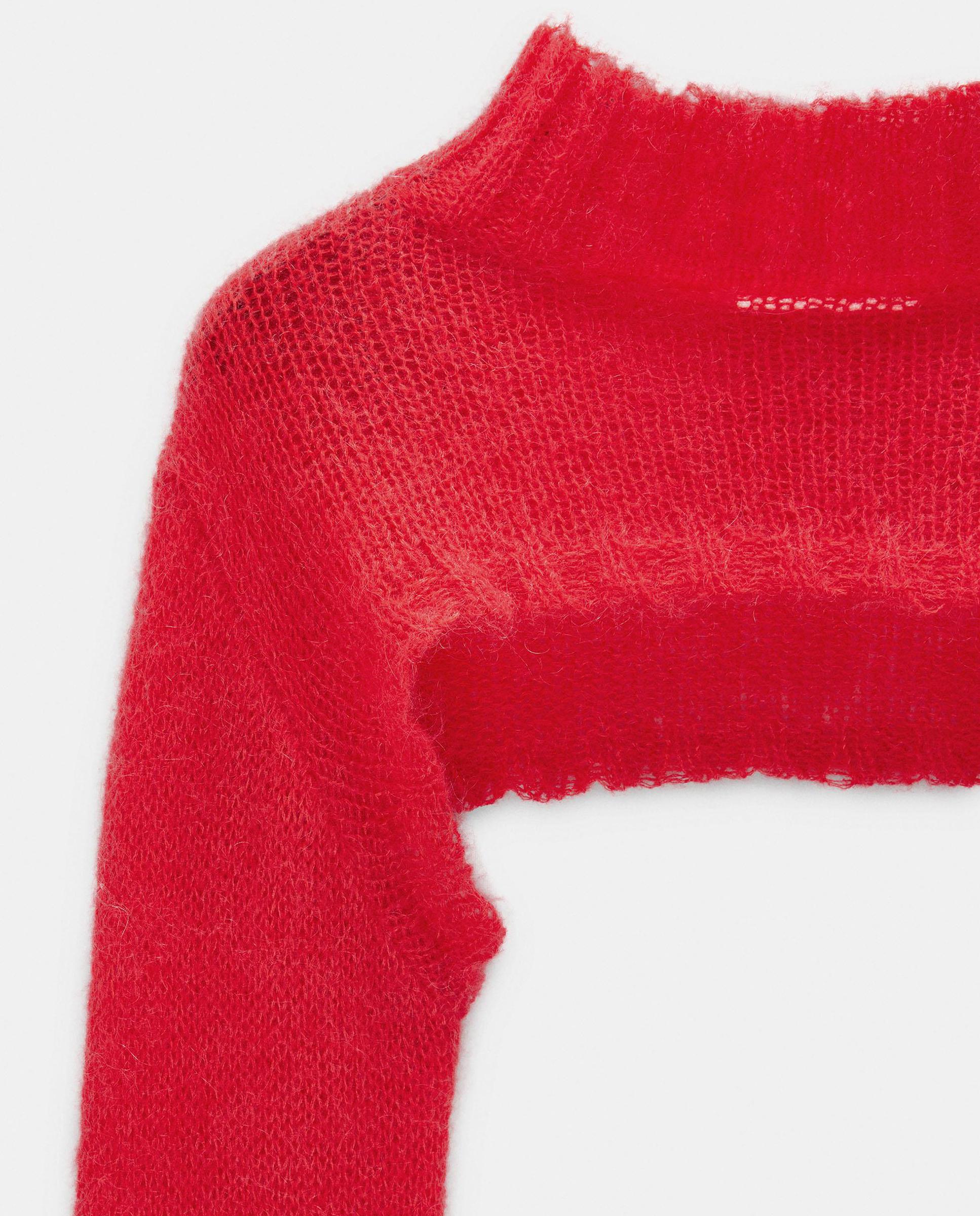 Jersey de mujer de punto crop en liso - Parfois - Rojo Rojo-6