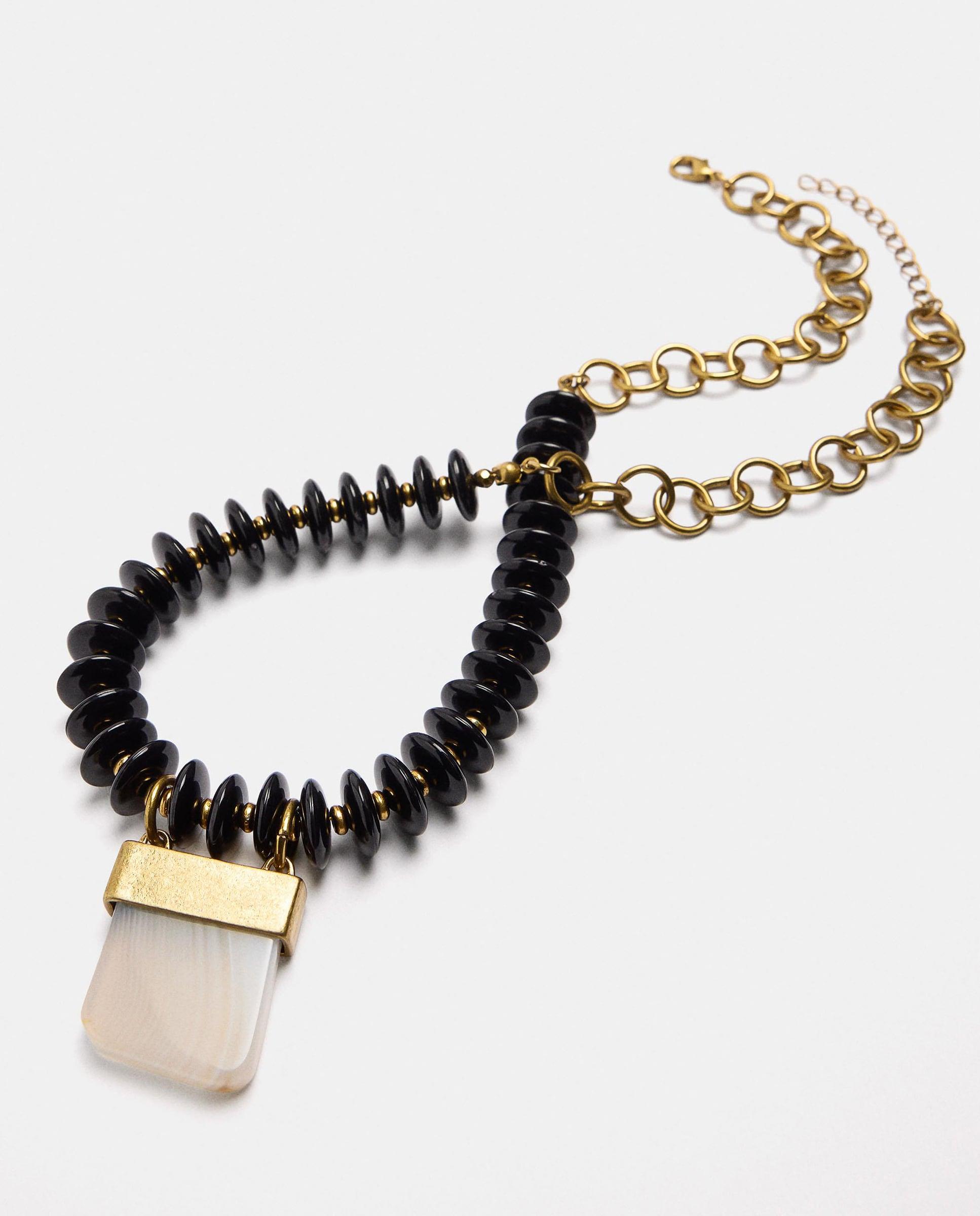 Collar de eslabones y cuentas con piedra decorativa - Parfois - Blanco Blanco-3