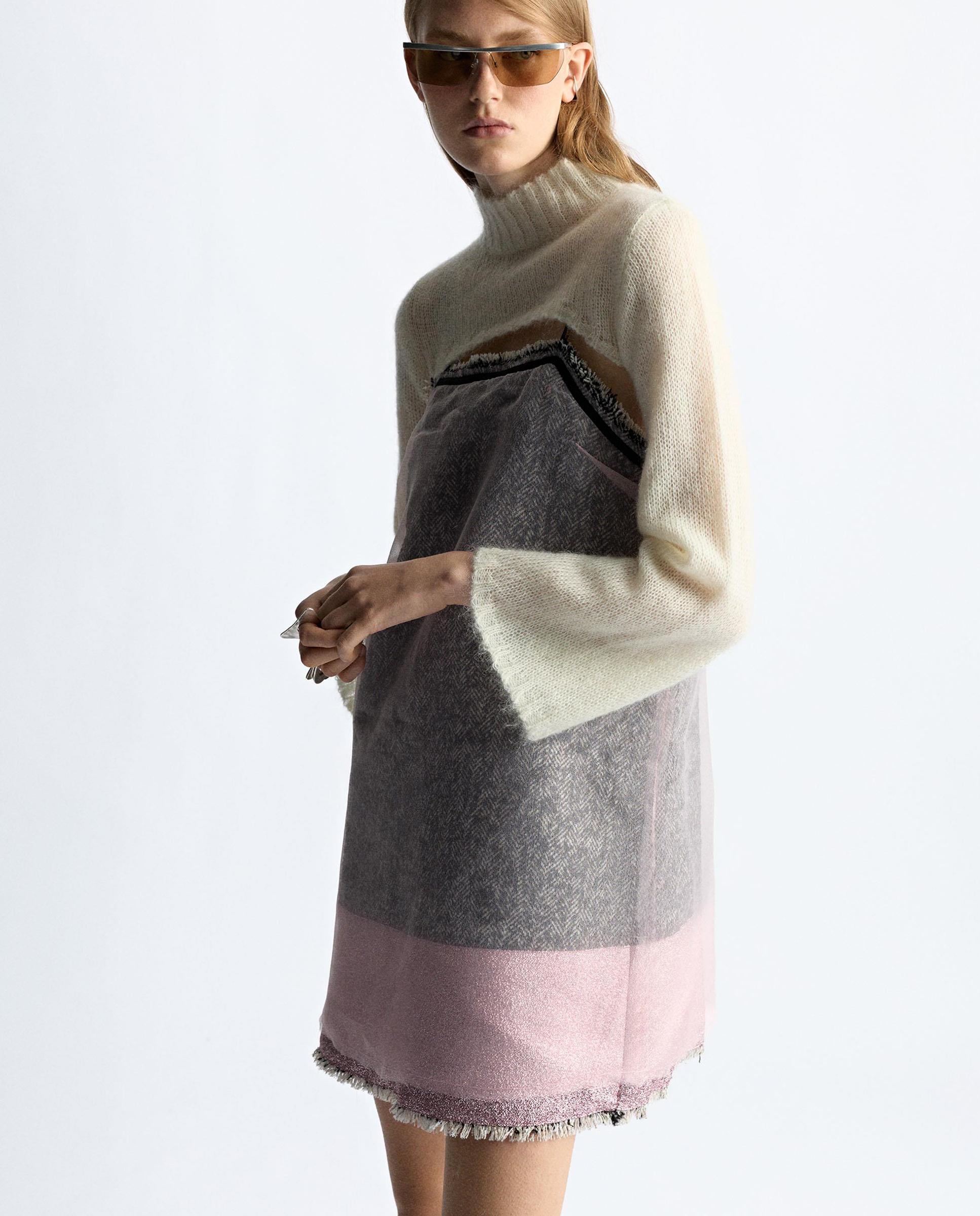 Jersey de mujer de punto crop en liso - Parfois - Crudo Crudo-3