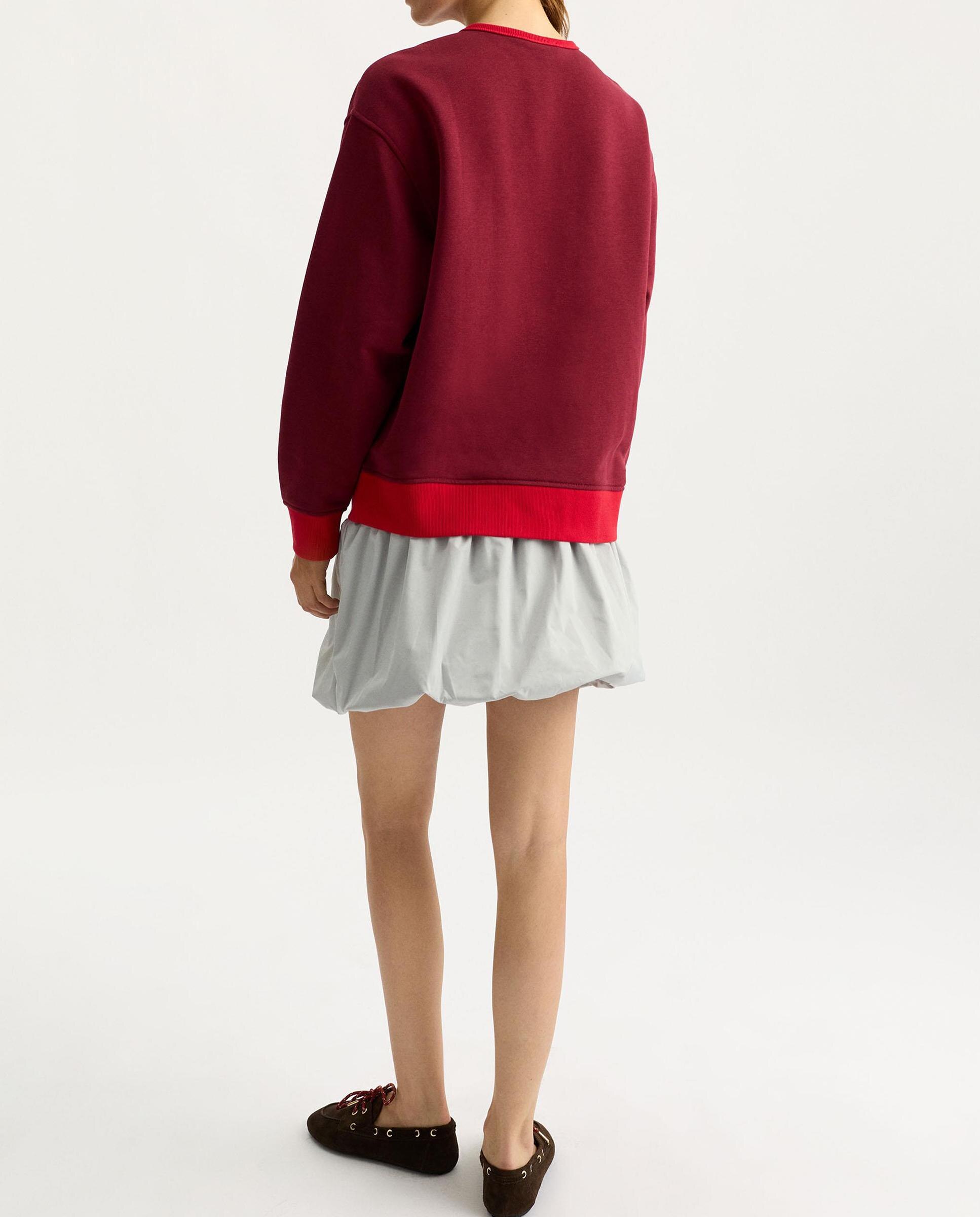 Sudadera de mujer con cuello a contraste - Parfois - Burdeos Burdeos-4