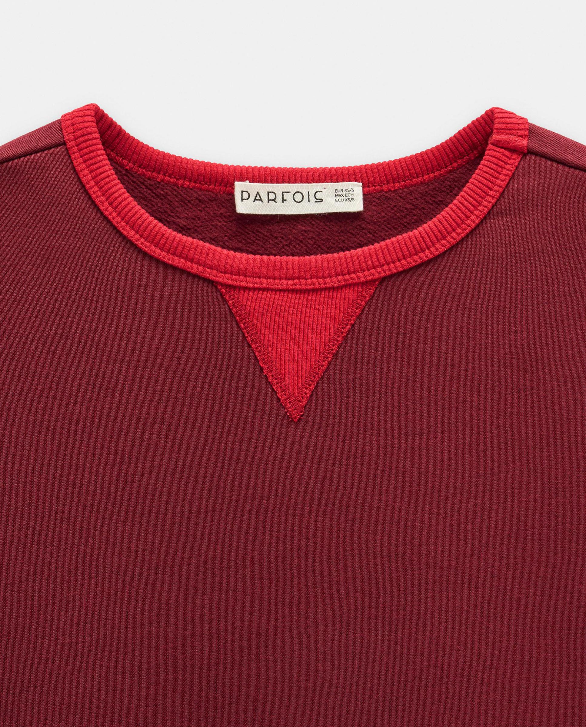 Sudadera de mujer con cuello a contraste - Parfois - Burdeos Burdeos-6