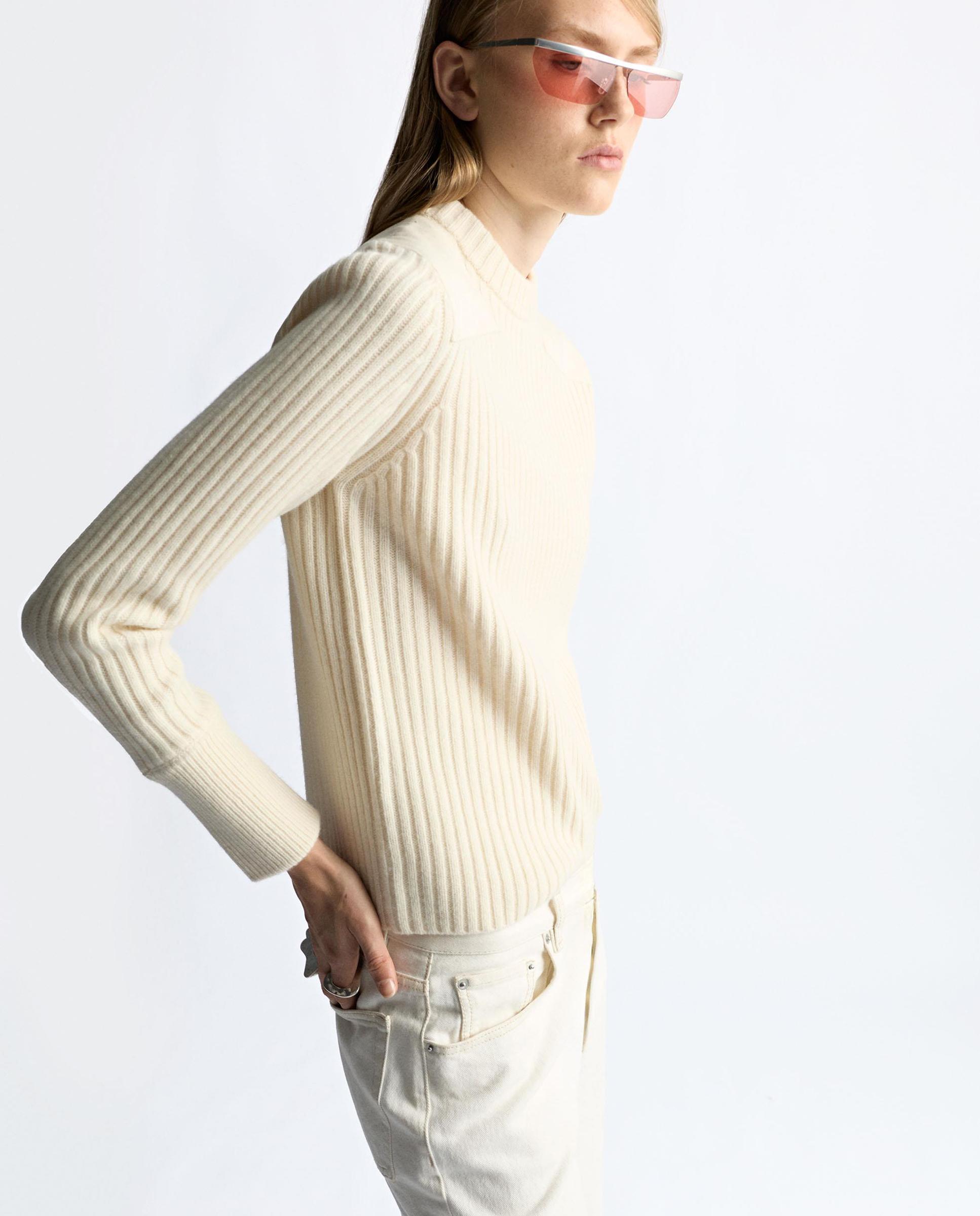 Jersey de mujer 100% lana de manga larga en liso - Parfois - Crudo Crudo-4