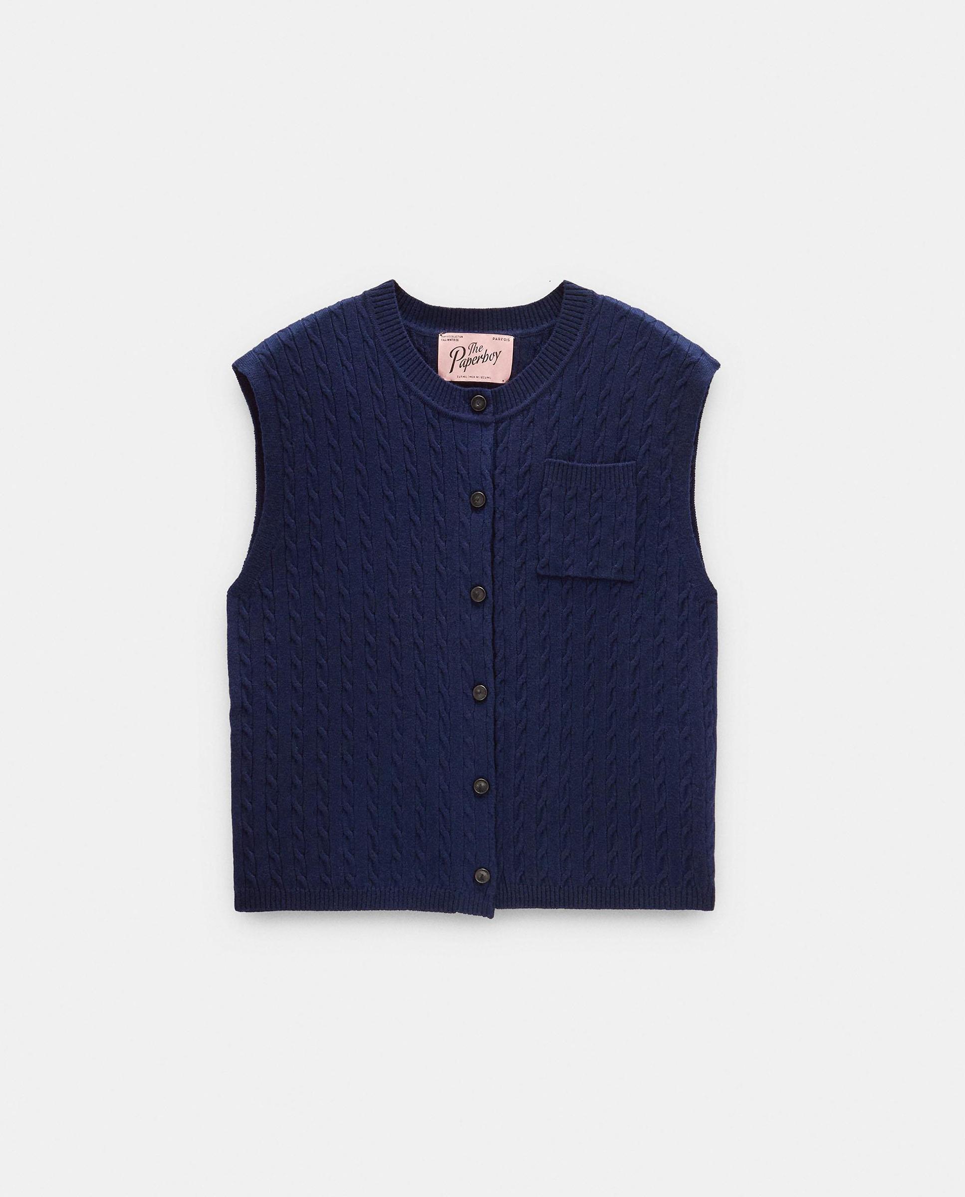 Chaleco de mujer de punto con botones - Parfois - Azul marino Azul marino-7