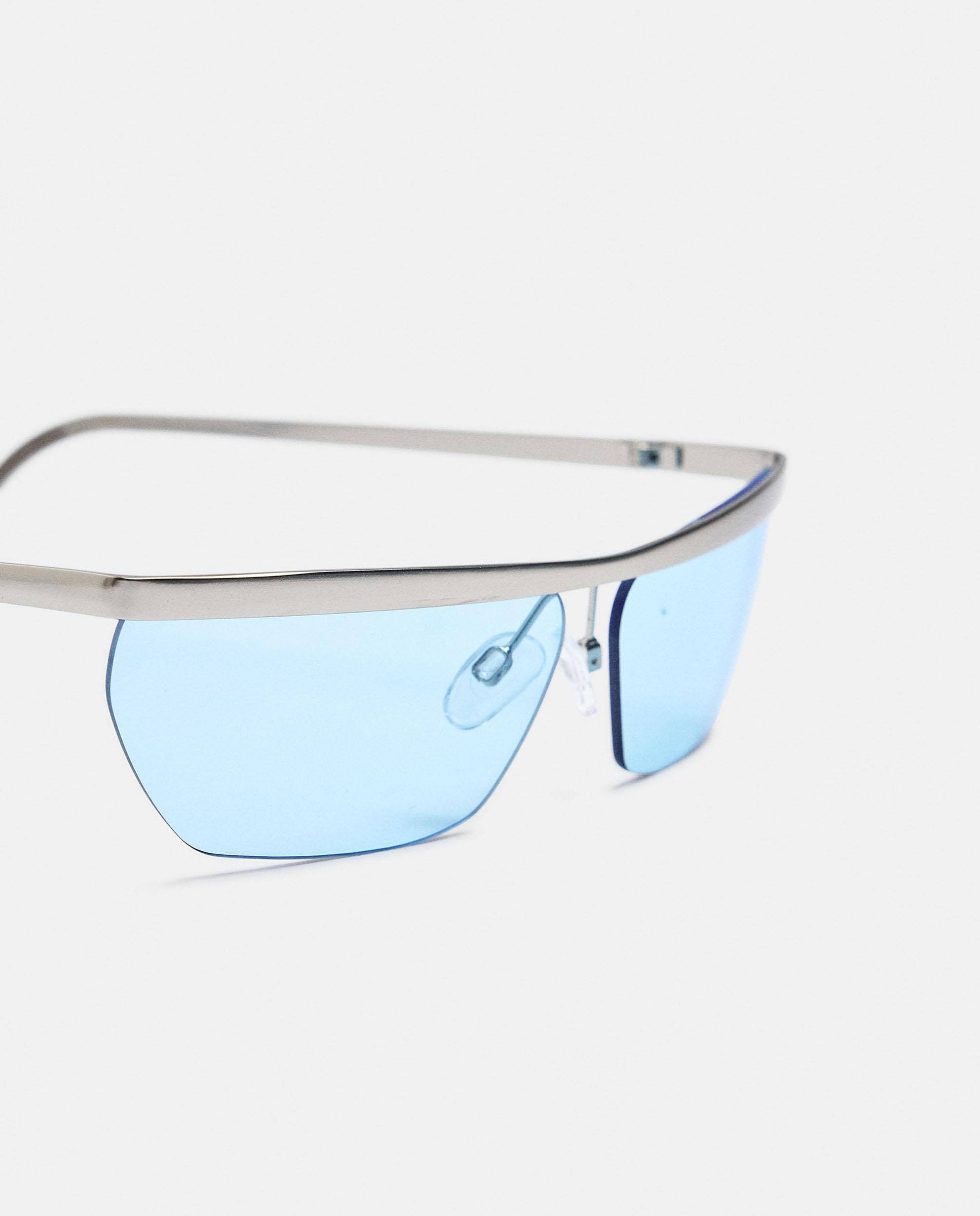 Gafas de sol de mujer con protección uv y forma rectangular - Parfois - Azul Azul-3