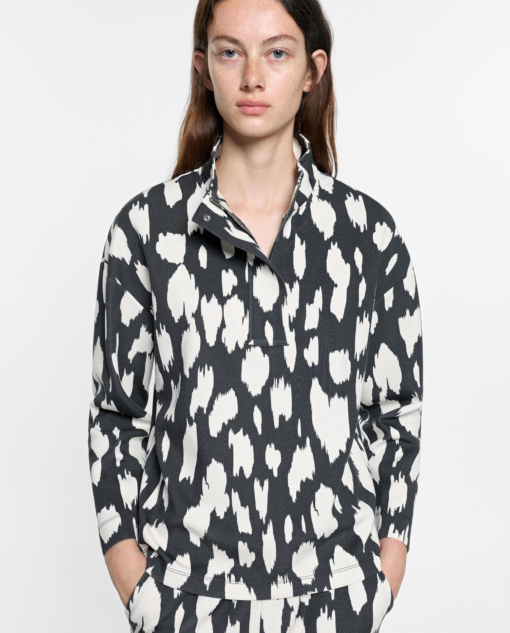 Sudadera de mujer de manga larga con estampado animal print - Parfois - Negro Negro-1