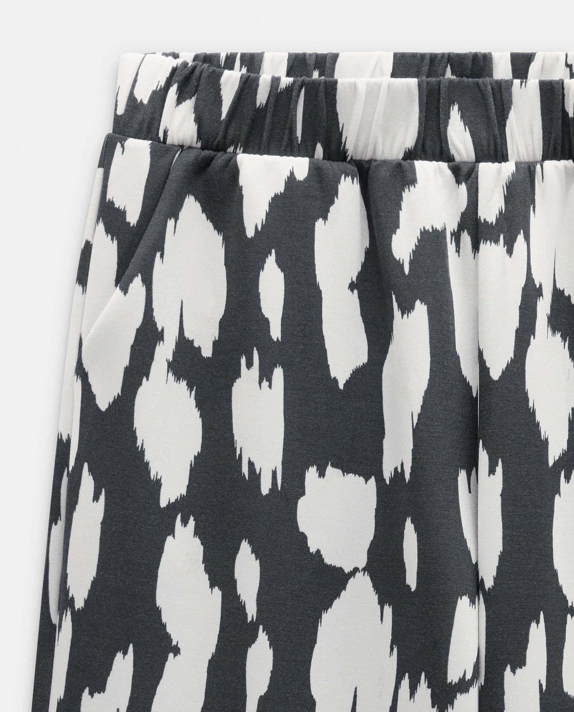 Pantalones anchos de mujer con cintura elástica y estampado animal print - Parfois - Negro Negro-6