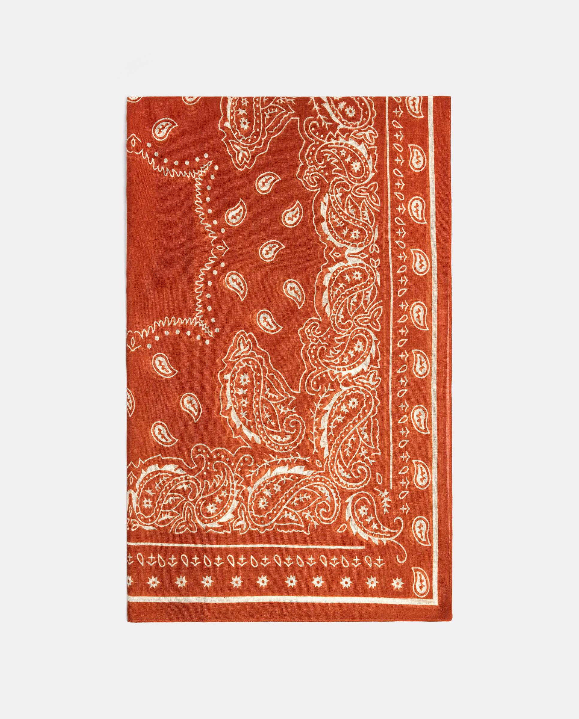 Imagen 0 de Pañuelo con pespuntes y estampado paisley Naranja