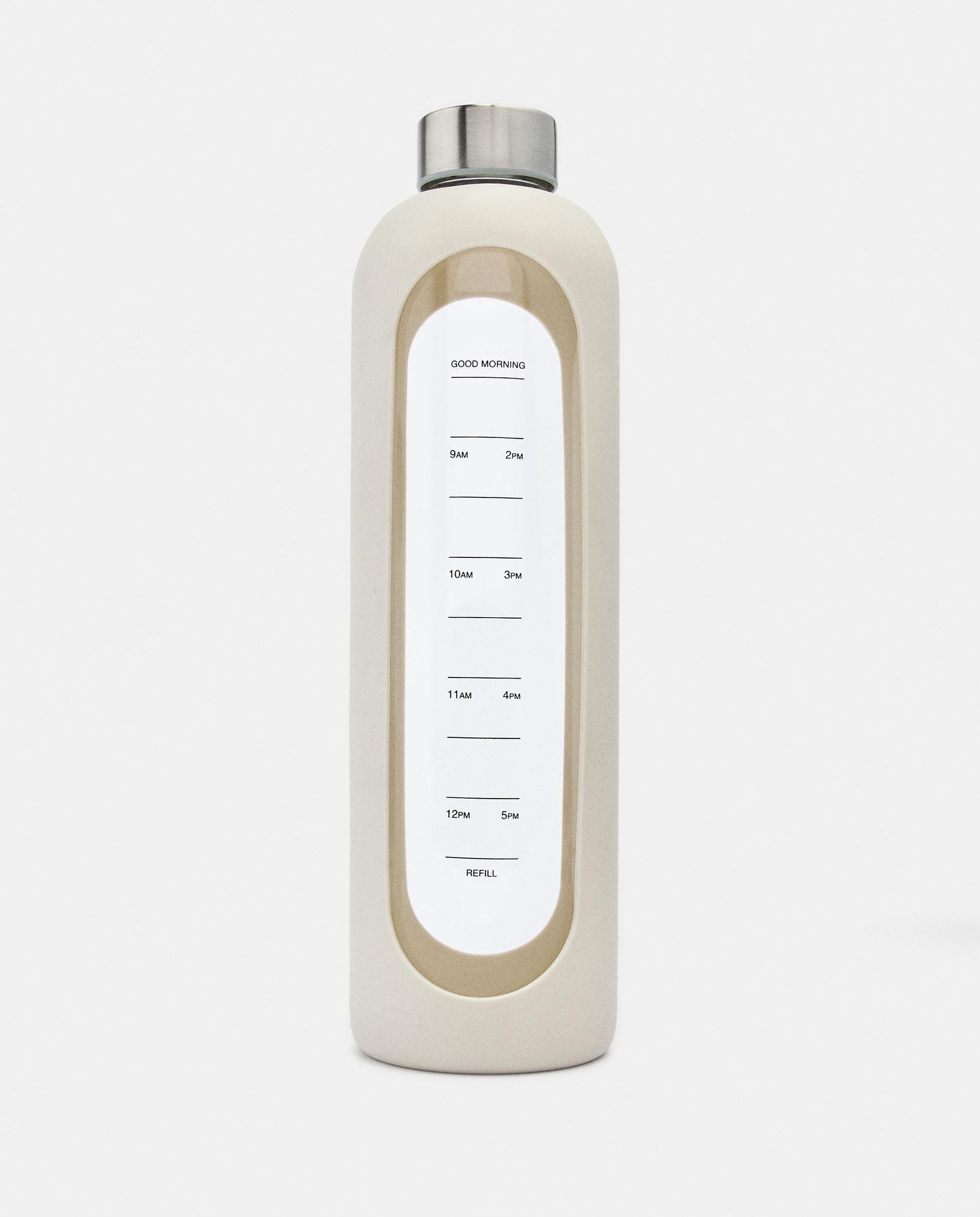 Botella de vidrio con funda protectora de silicona - Parfois - Blanco Blanco-1