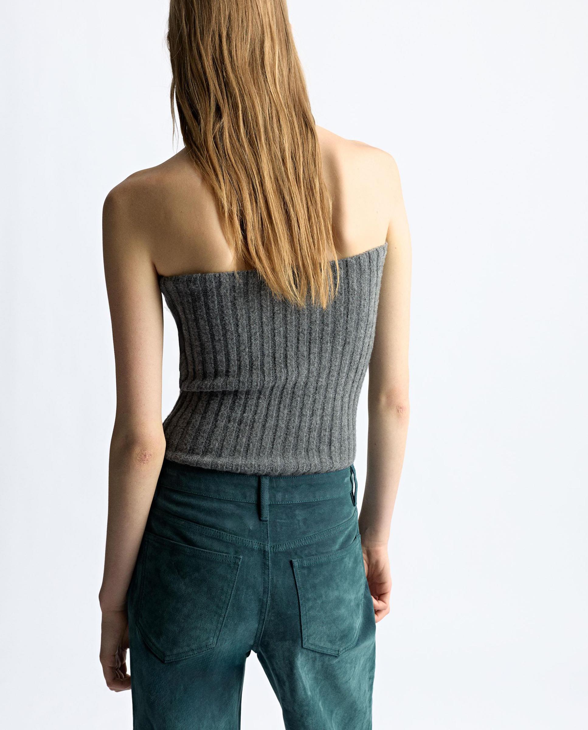 Top de mujer de punto de palabra de honor - Parfois - Gris Gris-4