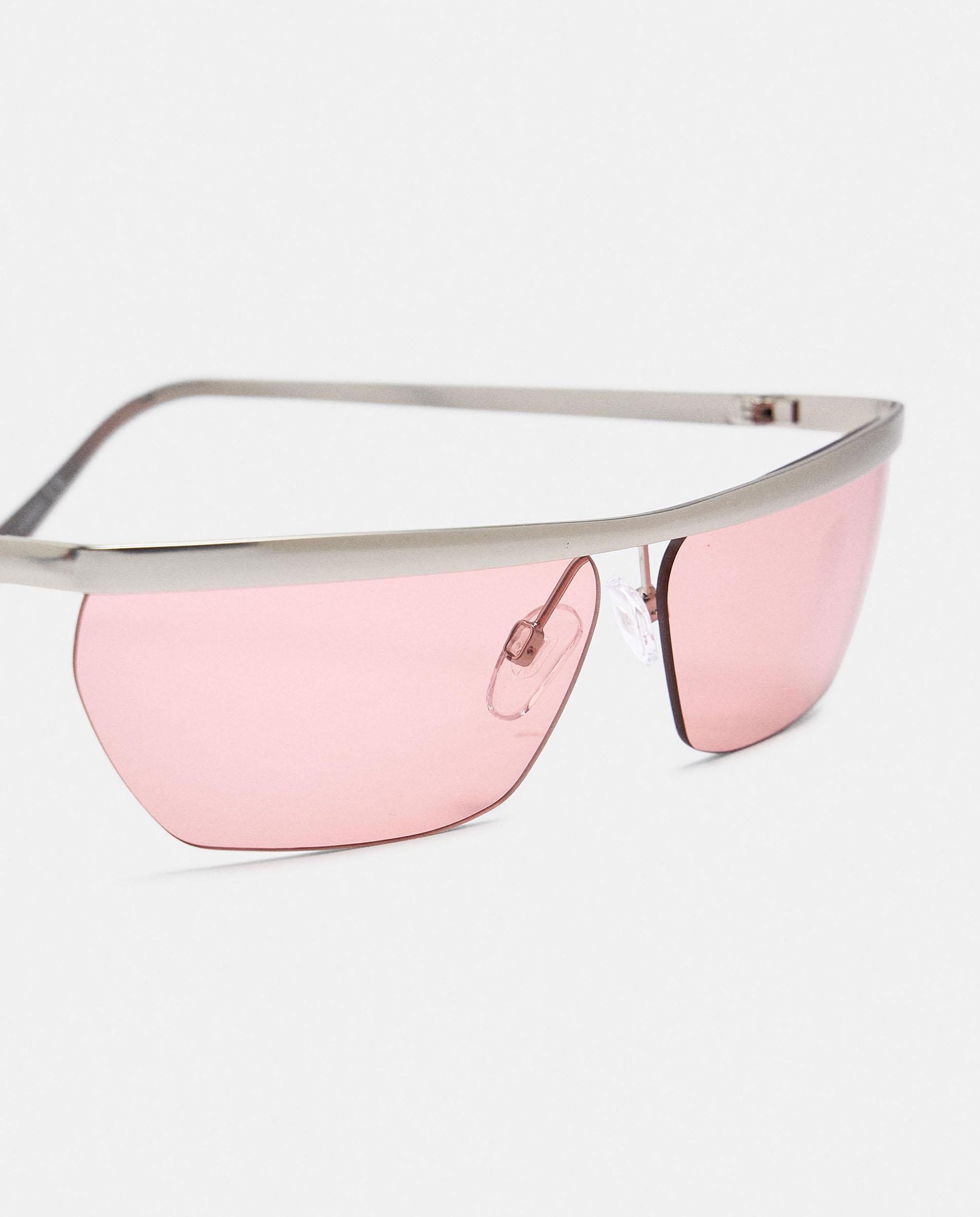 Gafas de sol de mujer con protección uv y forma rectangular - Parfois - Rosa Rosa-3