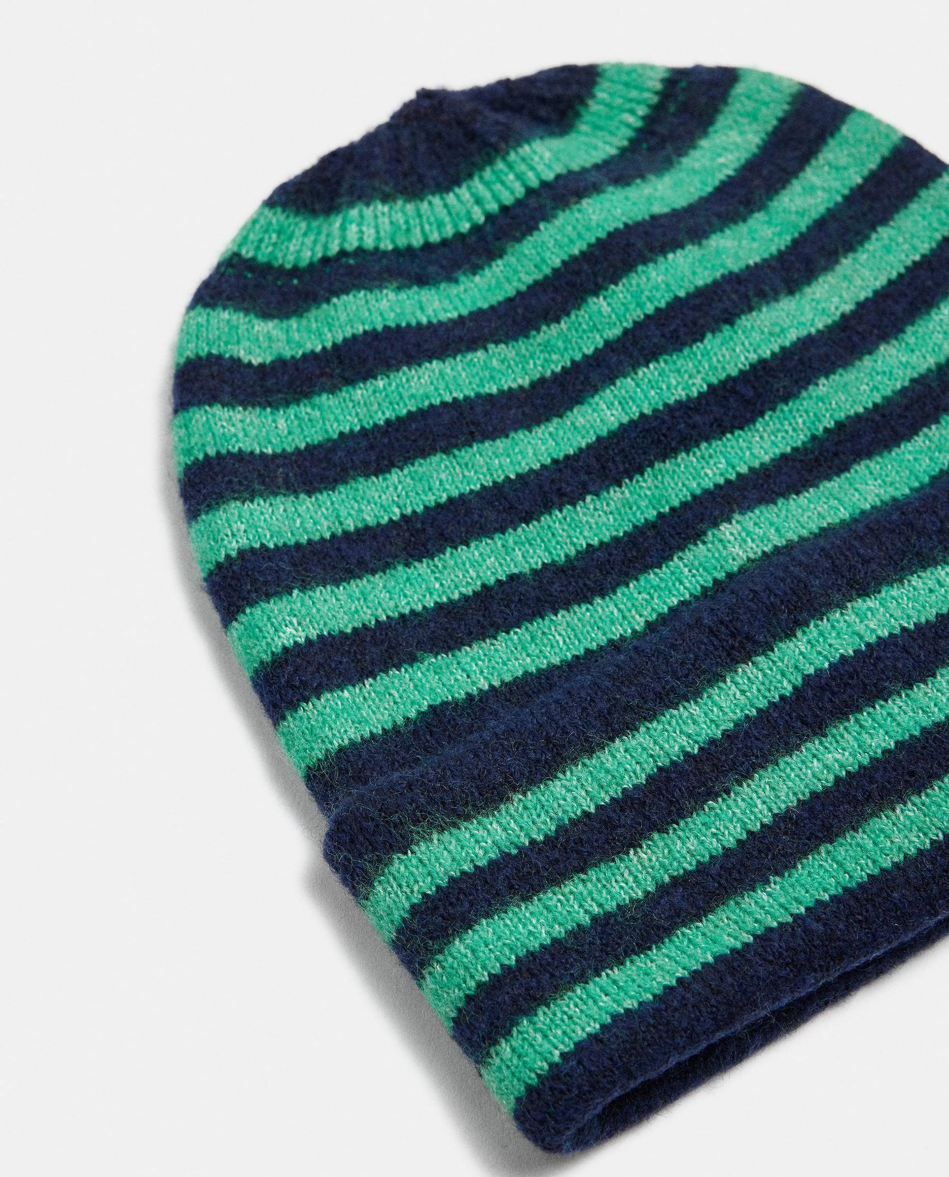 Imagen 3 de Gorro de mujer 100% lana con estampado de rayas - Parfois - Verde Verde