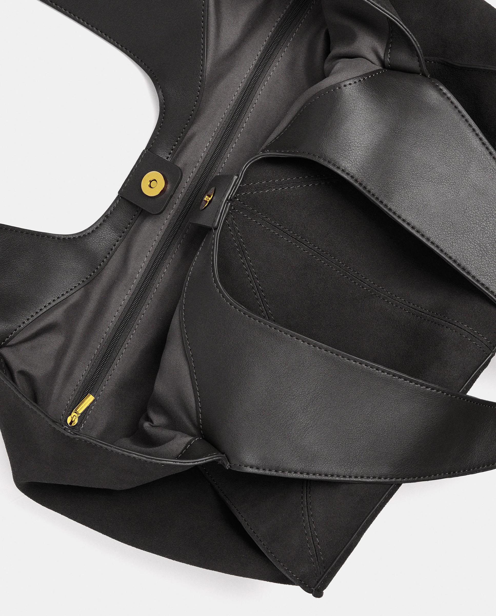 Shopper 100% piel asimétrico con cierre imantado en liso - Parfois - Negro Negro-5