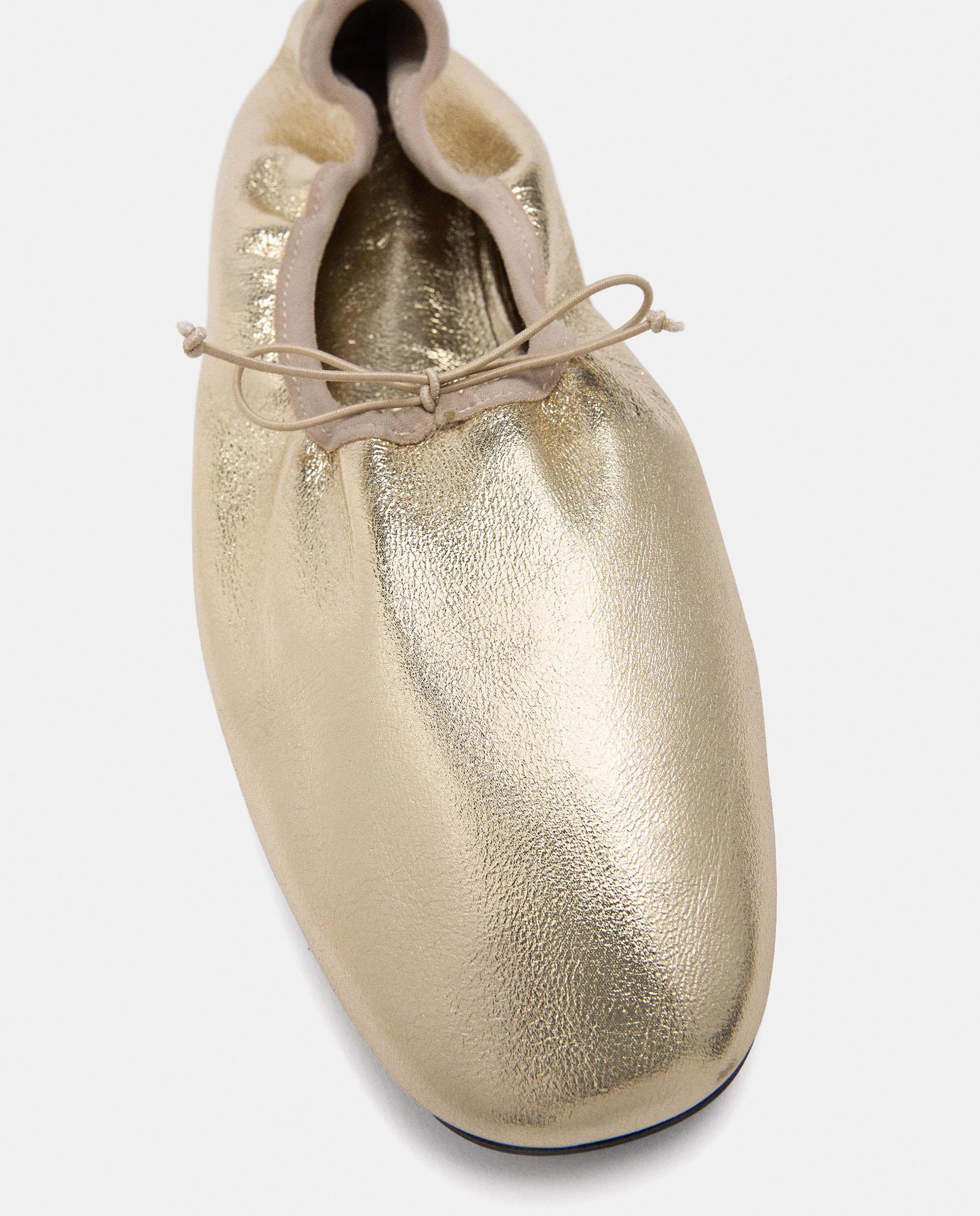 Bailarinas planas de mujer de piel con cordón decorativo - Parfois - Oro Oro-5