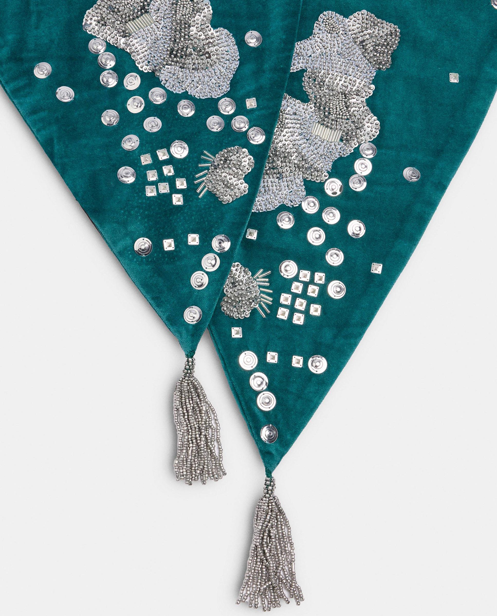 Pañuelo 100% algodón con tachuelas y circonitas decorativas - Parfois - Verde Verde-6