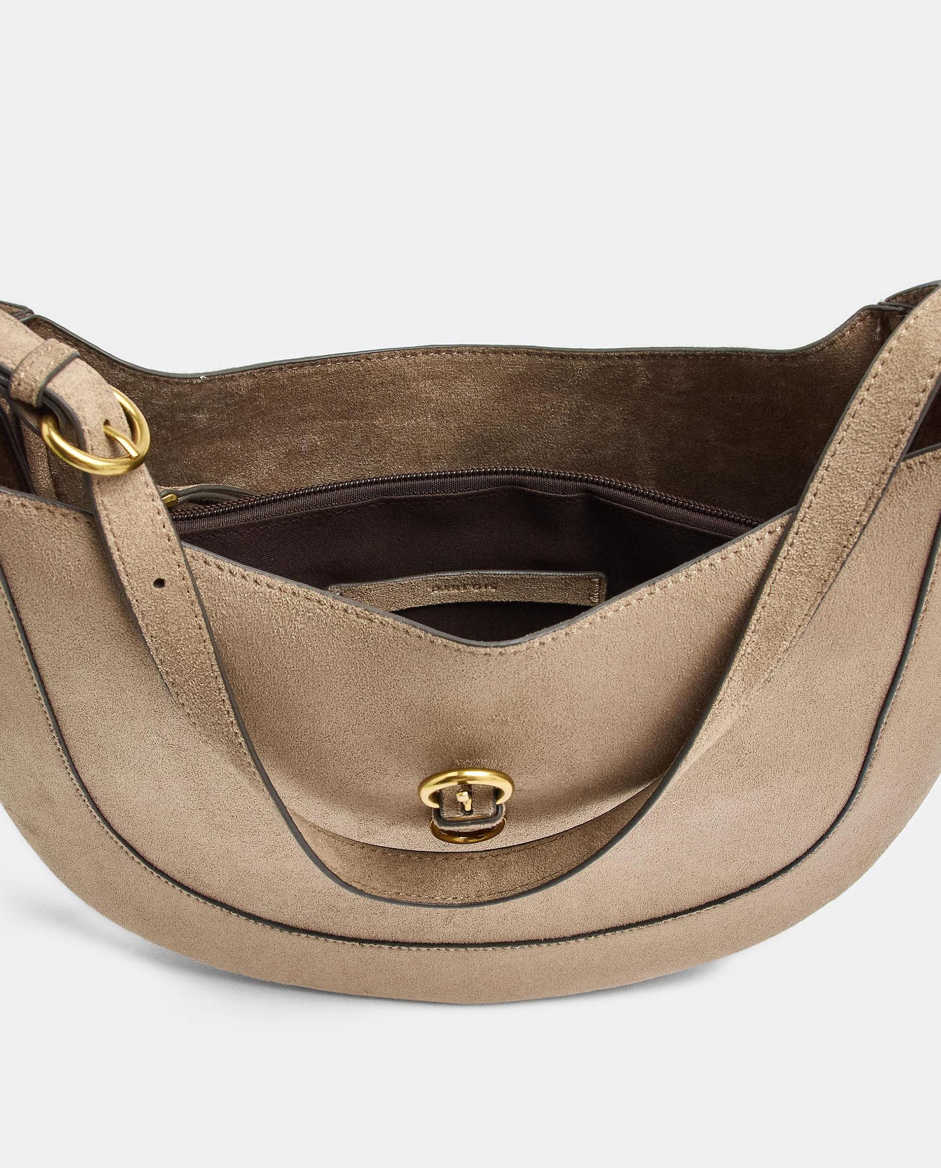 Imagen 4 de Bolso de hombro ovalado con tira y cierre de hebilla - Parfois - Beige Beige