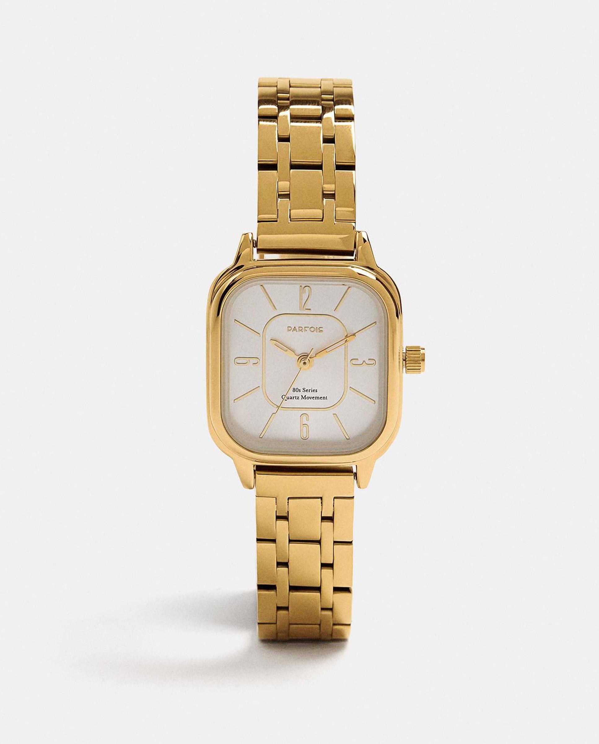 Imagen 1 de Reloj de mujer de acero inoxidable cuadrado Dorado