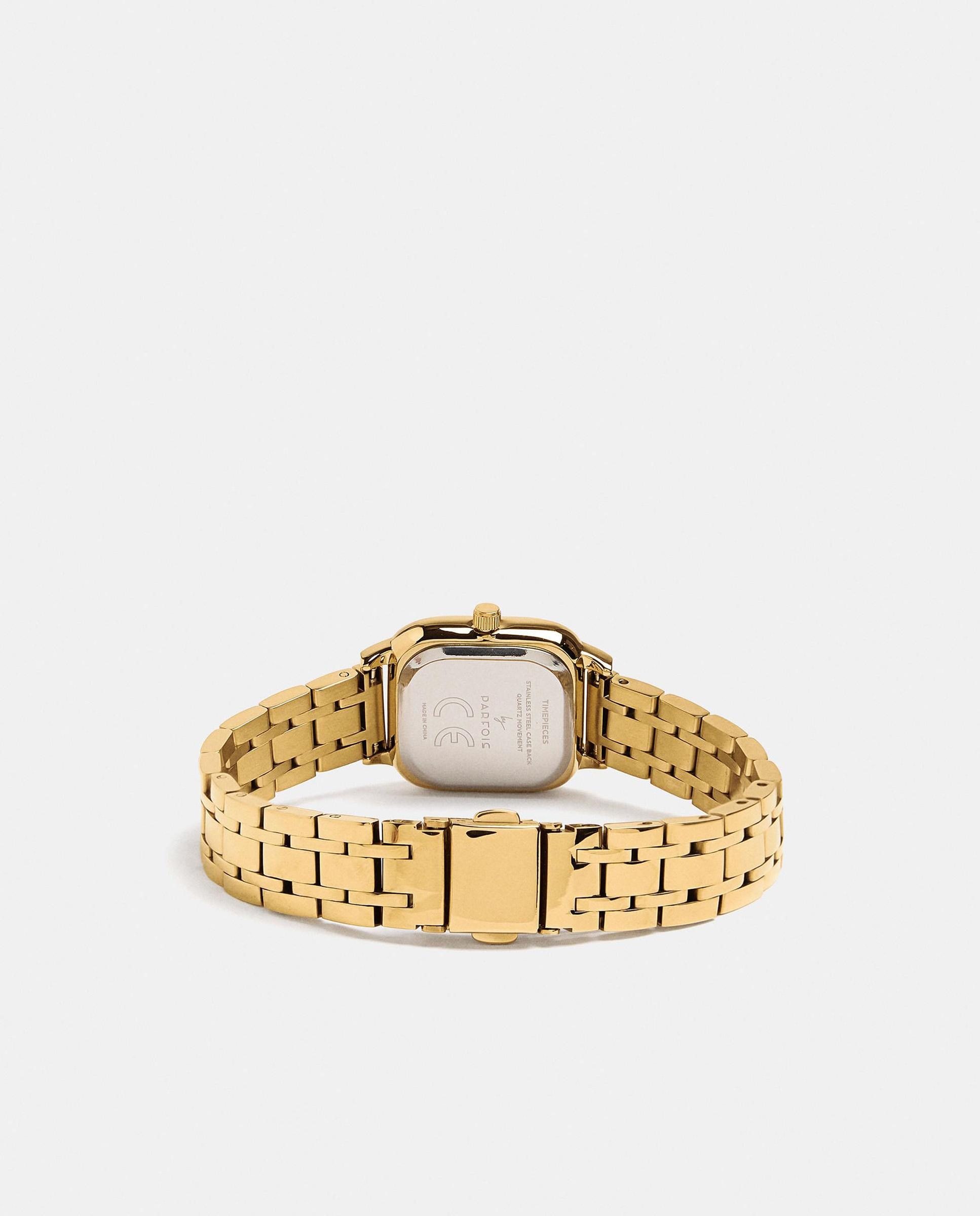Imagen 3 de Reloj de mujer de acero inoxidable cuadrado - Parfois - Dorado Dorado