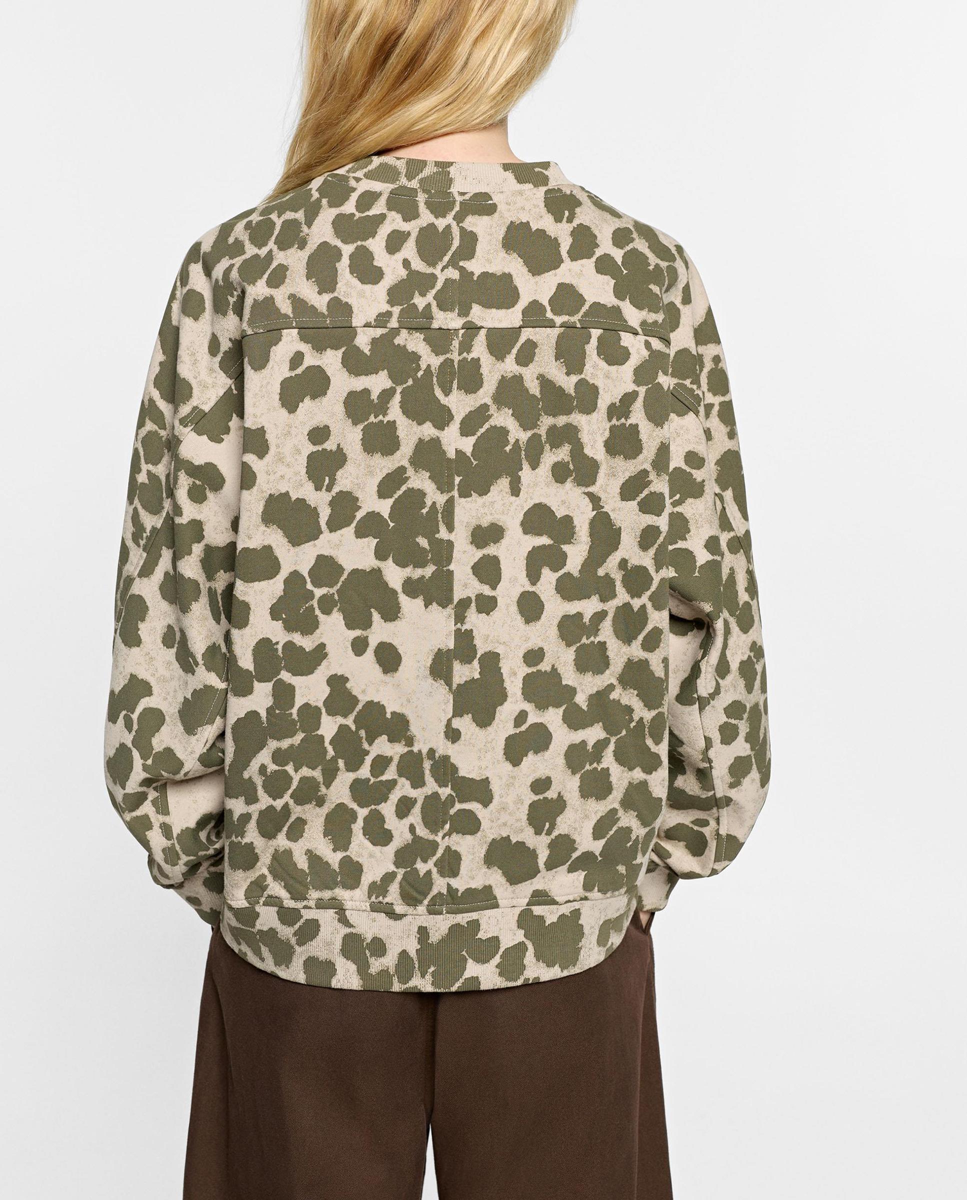 Sudadera de mujer sin capucha con estampado animal print - Parfois - Camel Camel-4
