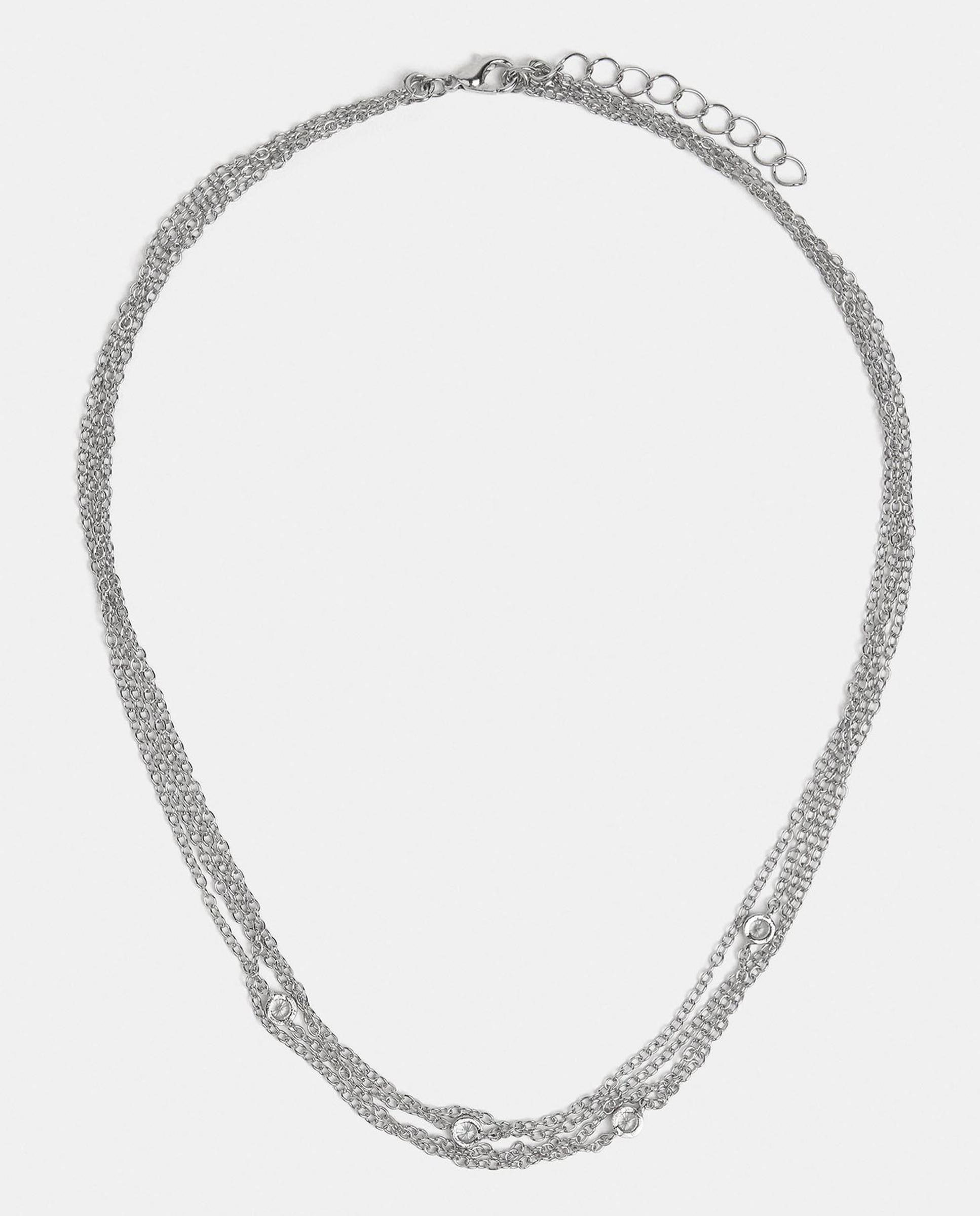 Imagen 0 de Collar doble con circonitas Plateado