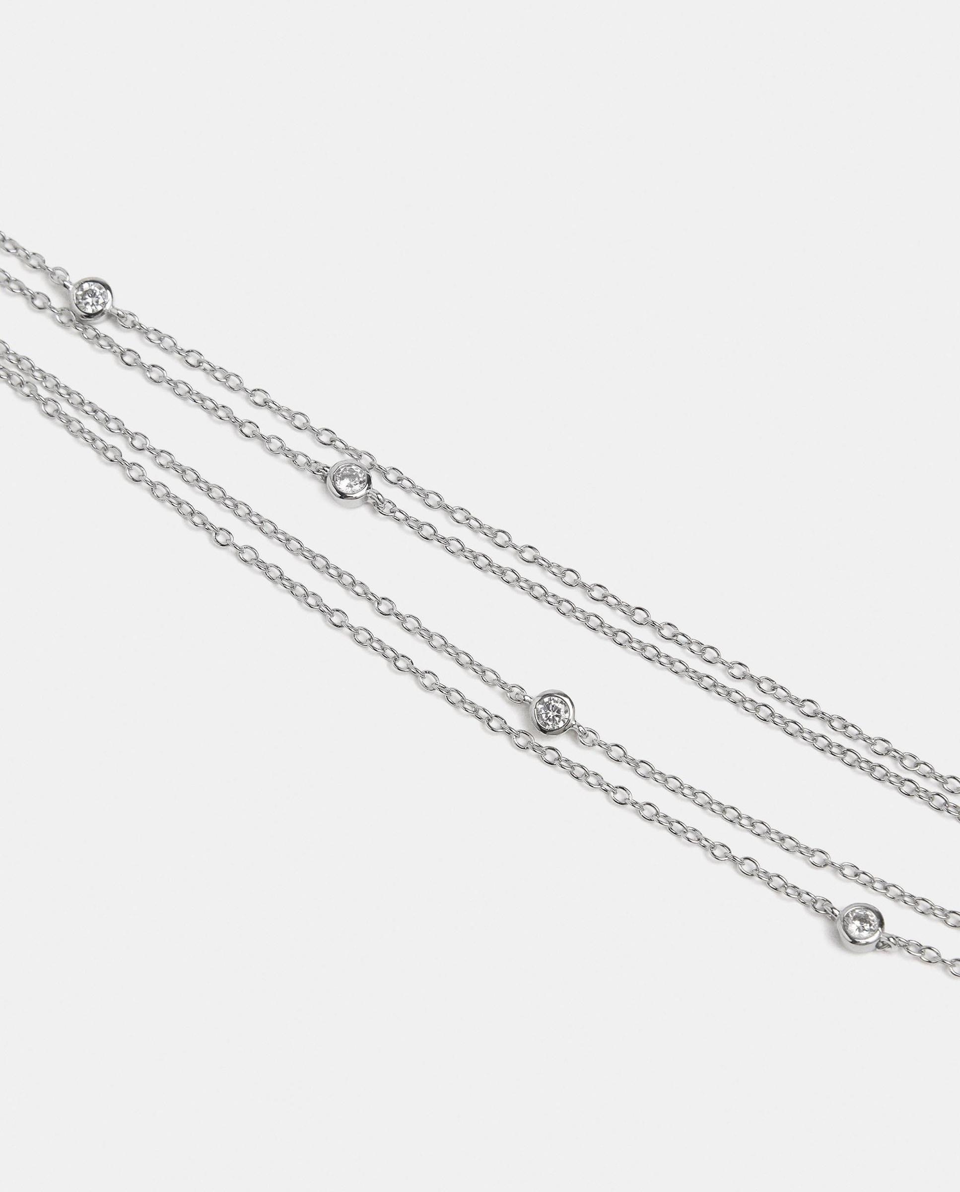 Collar doble con circonitas - Parfois - Plateado Plateado-2