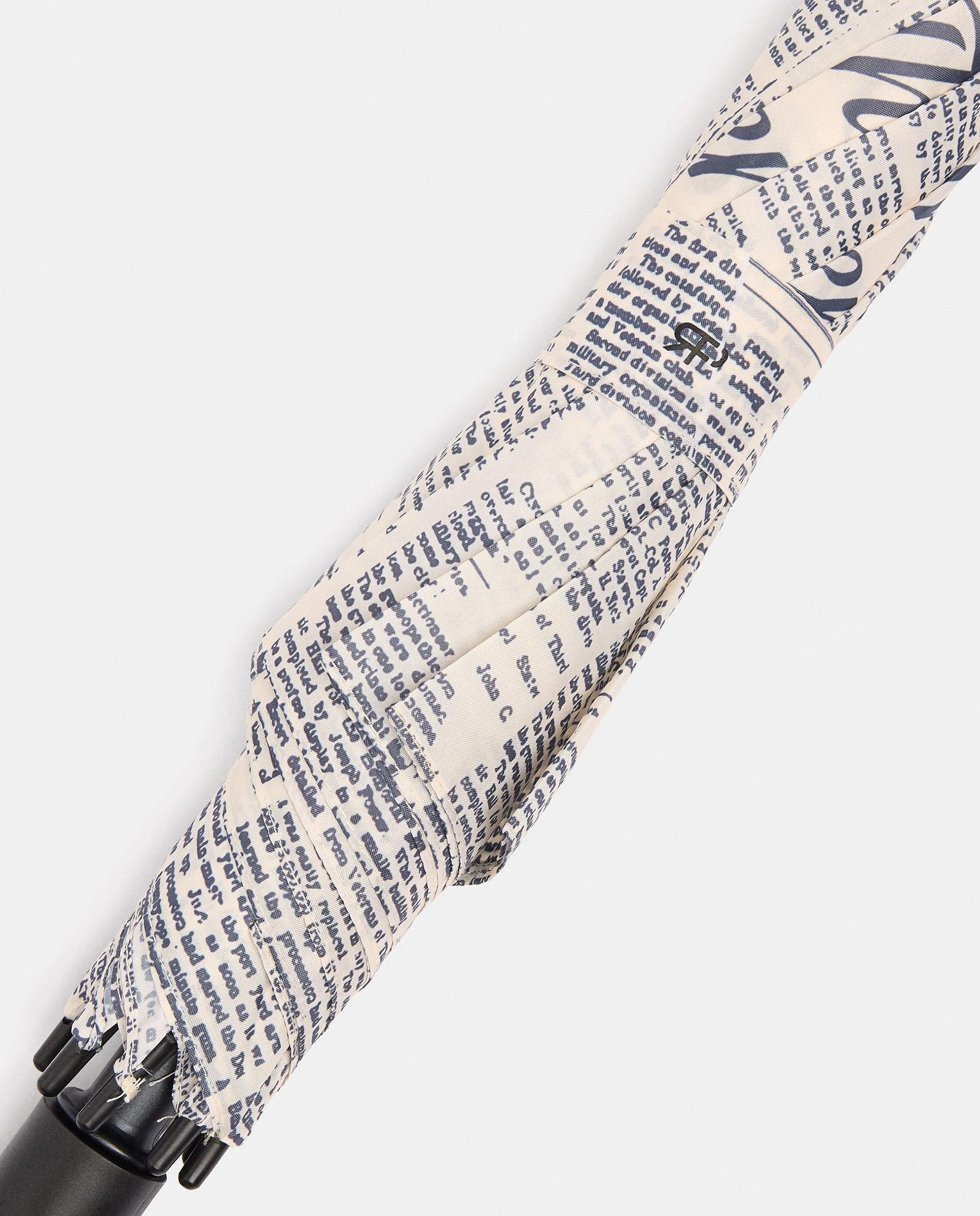 Paraguas automático con estampado de periódico - Parfois - Crudo Crudo-3