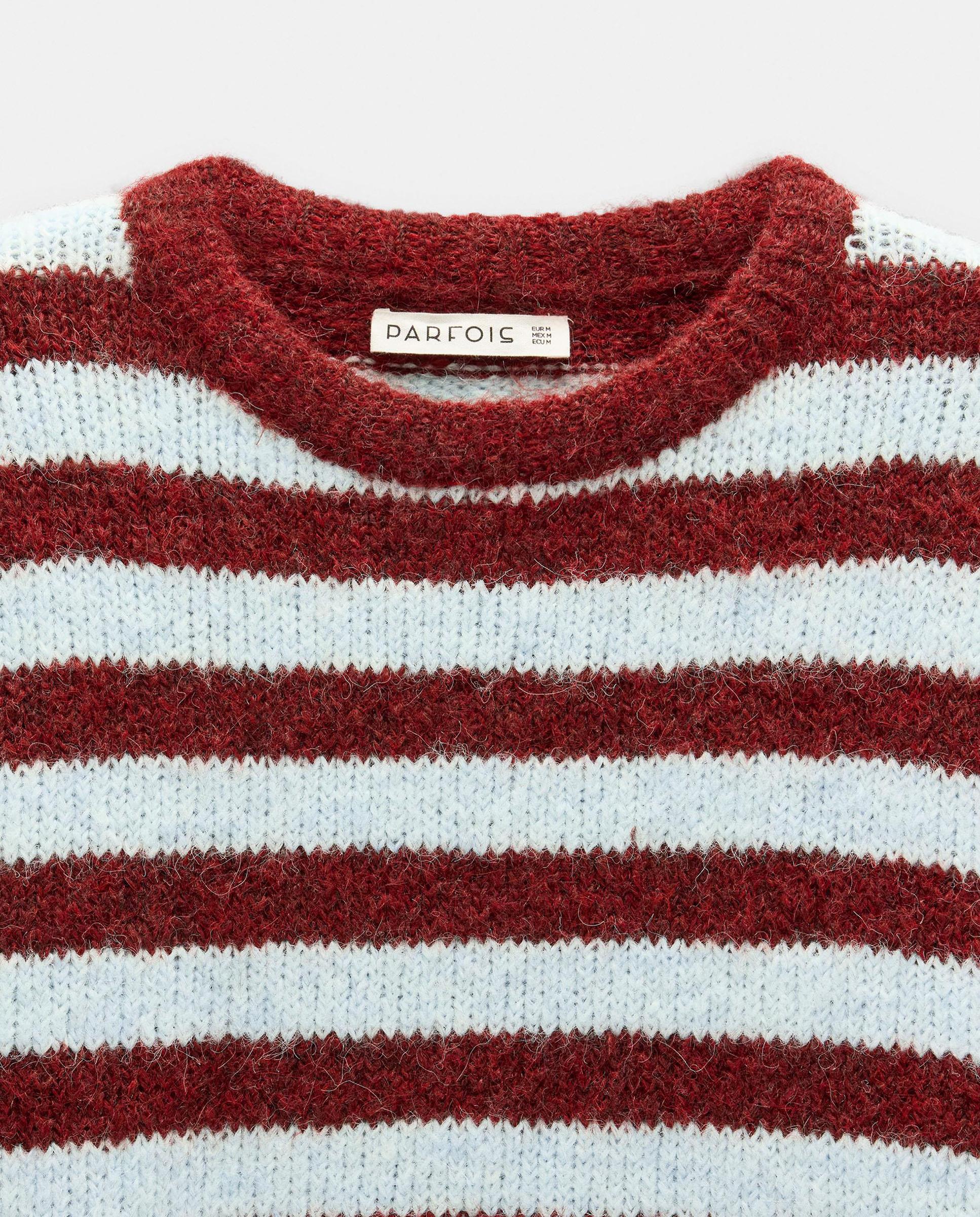 Imagen 5 de Jersey de mujer de punto con estampado de rayas - Parfois - Burdeos Burdeos