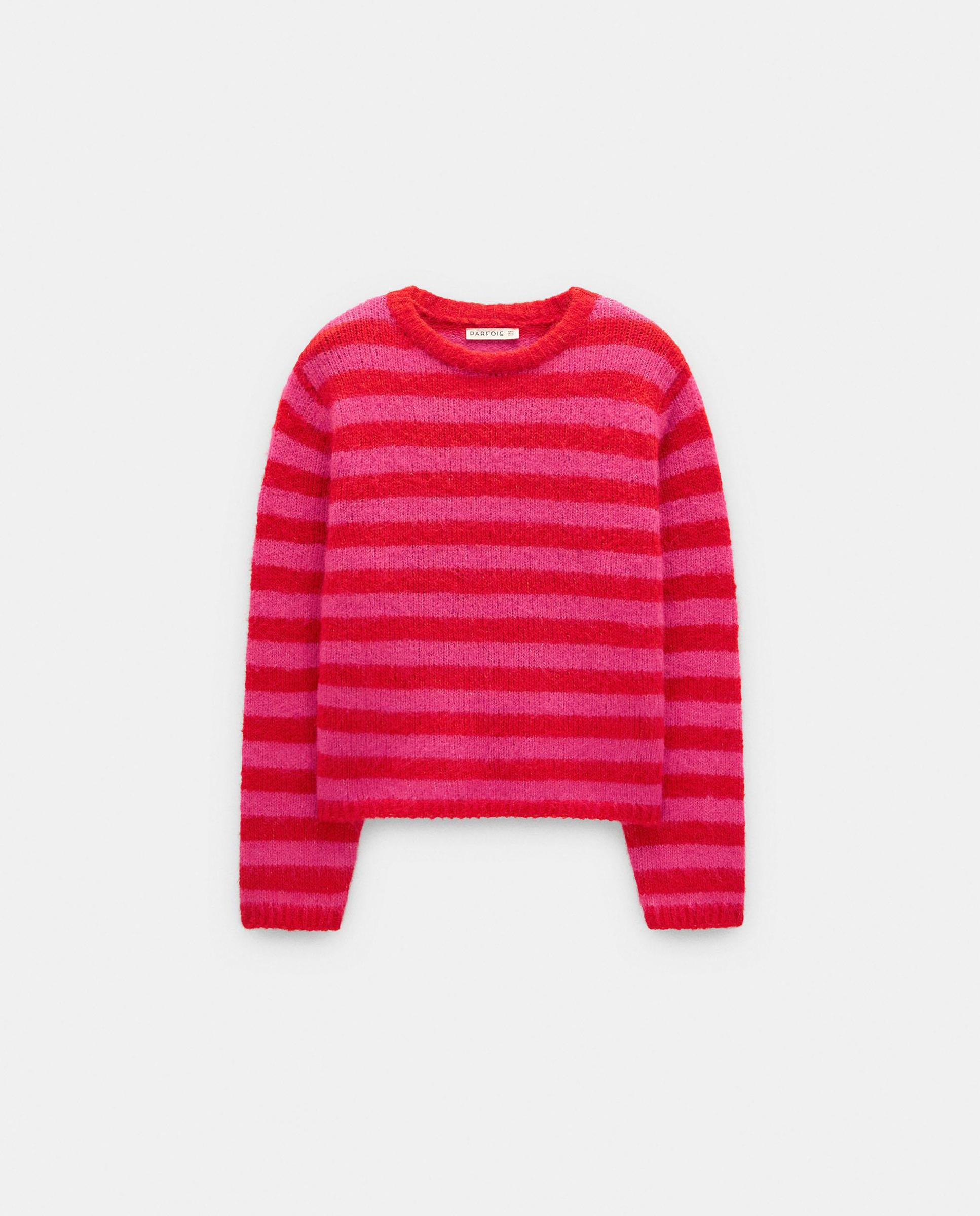 Imagen 6 de Jersey de mujer de punto con estampado de rayas - Parfois - Rosa Rosa