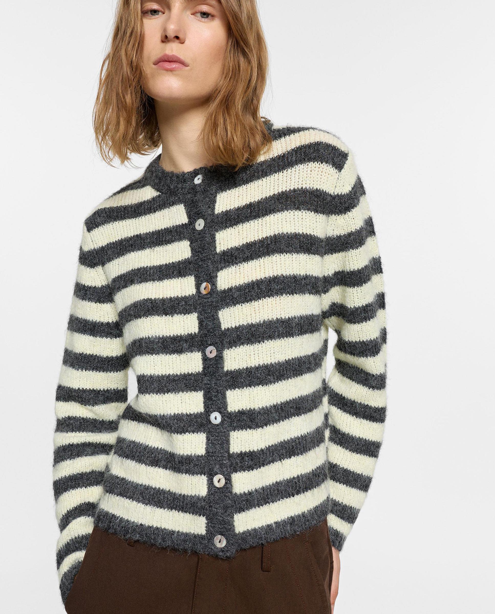 Imagen 1 de Cárdigan de mujer de punto con estampado de rayas - Parfois - Gris Gris