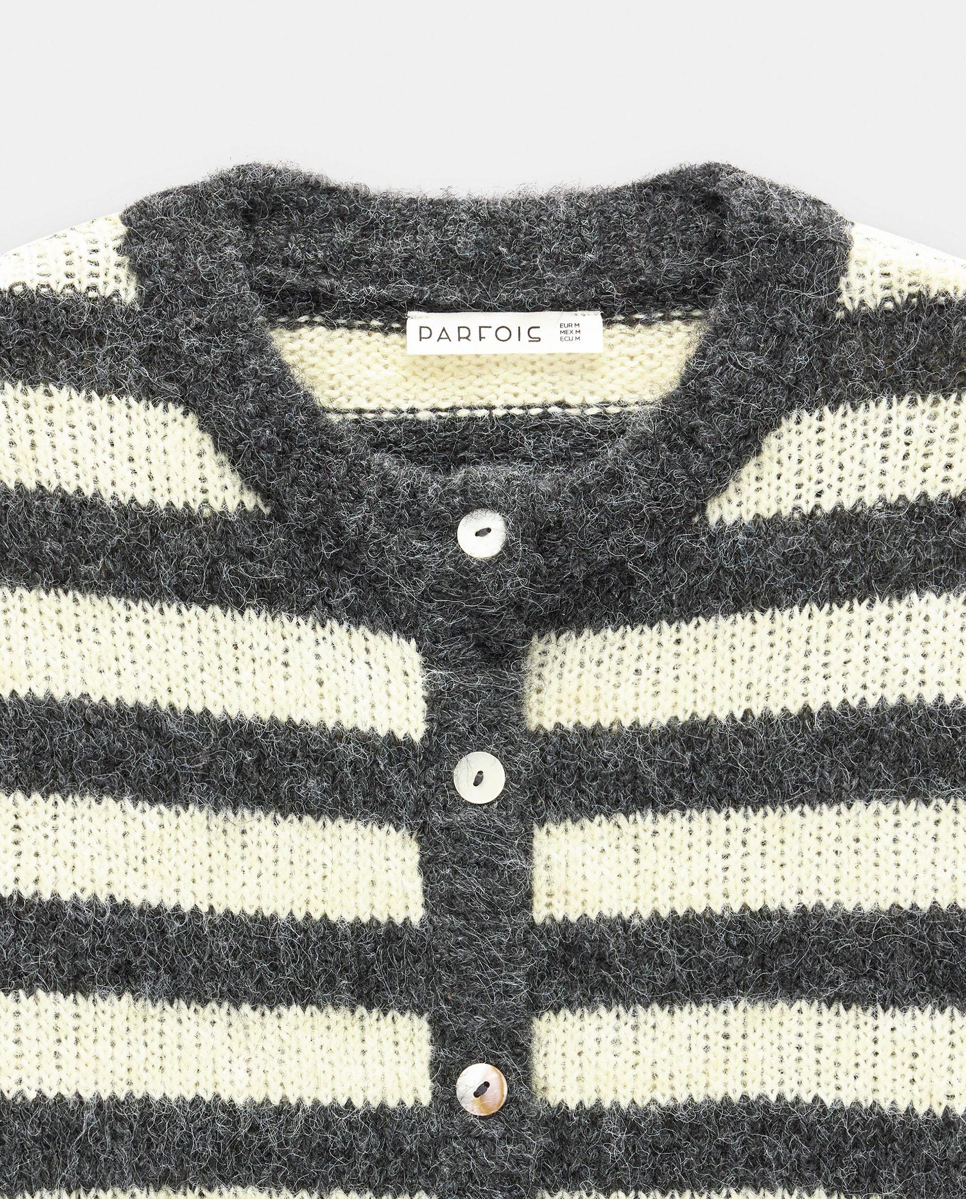 Imagen 8 de Cárdigan de mujer de punto con estampado de rayas - Parfois - Gris Gris