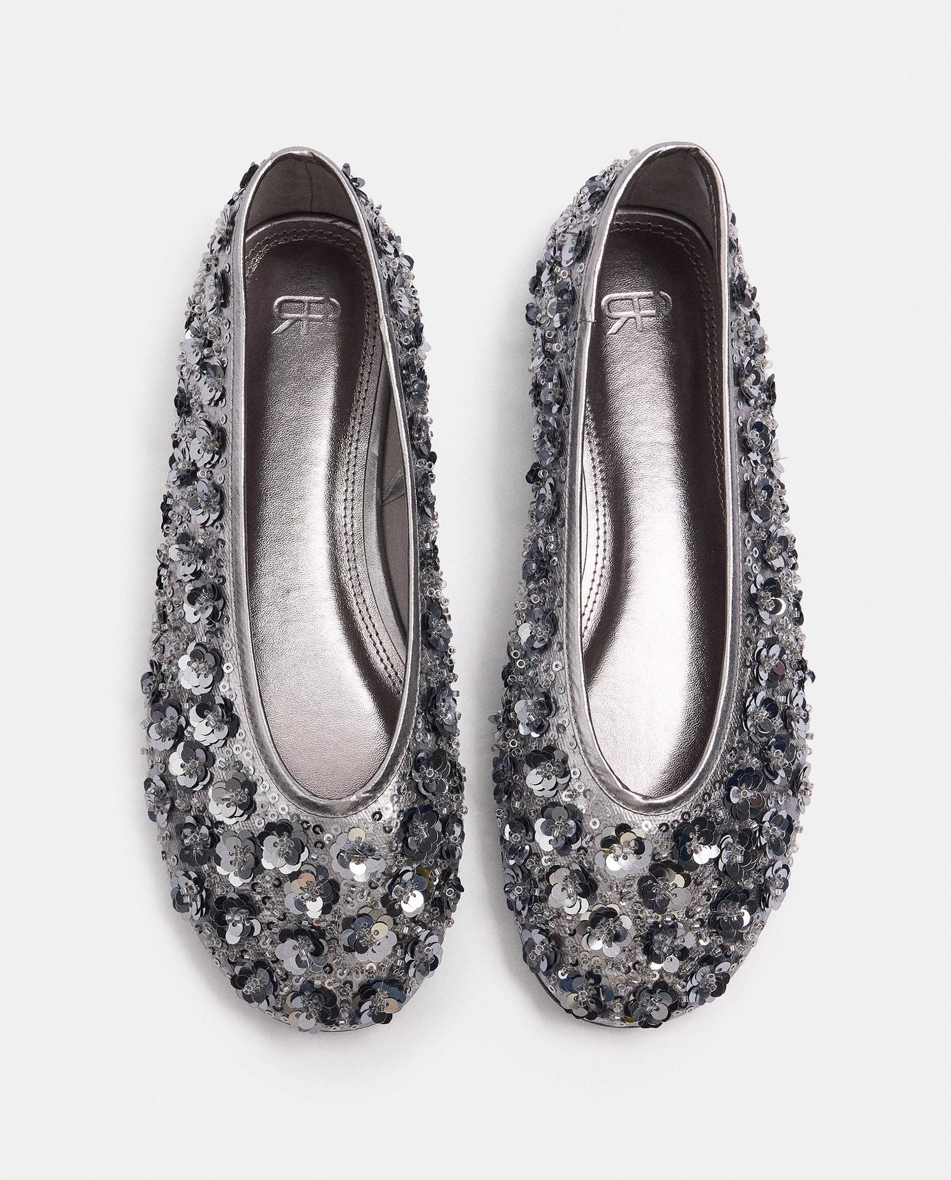 Imagen 2 de Bailarinas planas de mujer con lentejuelas decorativas - Parfois - Plata Plata