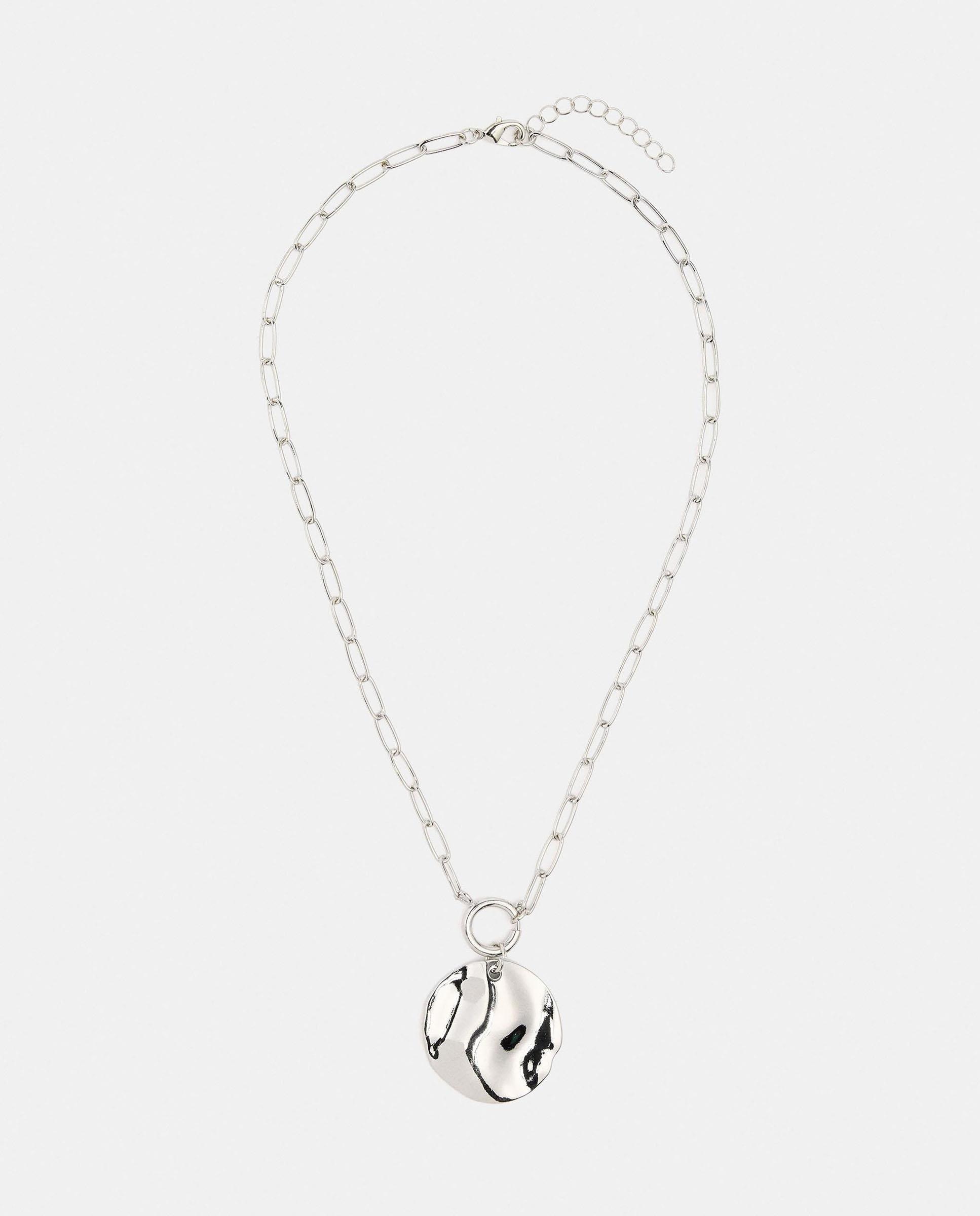 Imagen 1 de Collar de eslabones con abalorio decorativo Plateado