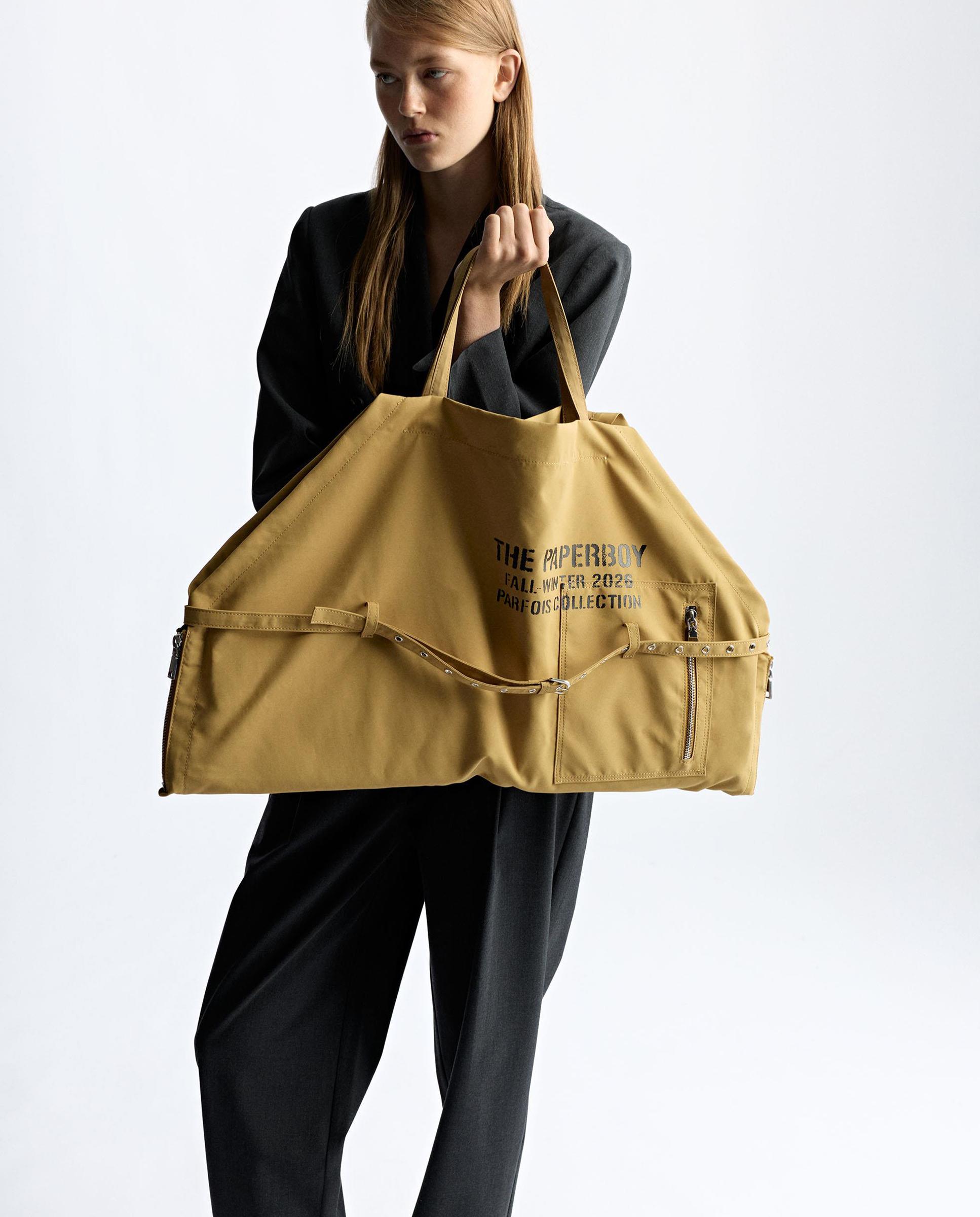 Bolso de hombro grande con cierre de cremallera convertible a mandil - Parfois - Amarillo Amarillo-3