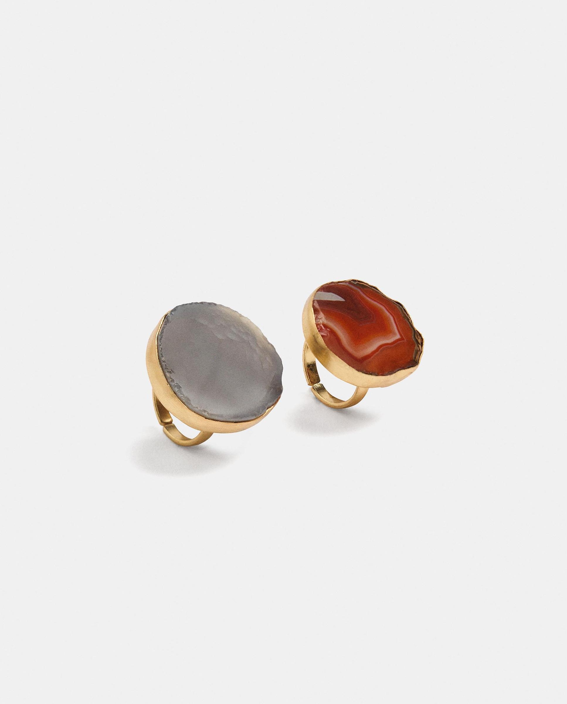 Pack de anillos con piedras irregulares - Parfois - Multicolor Multicolor-1