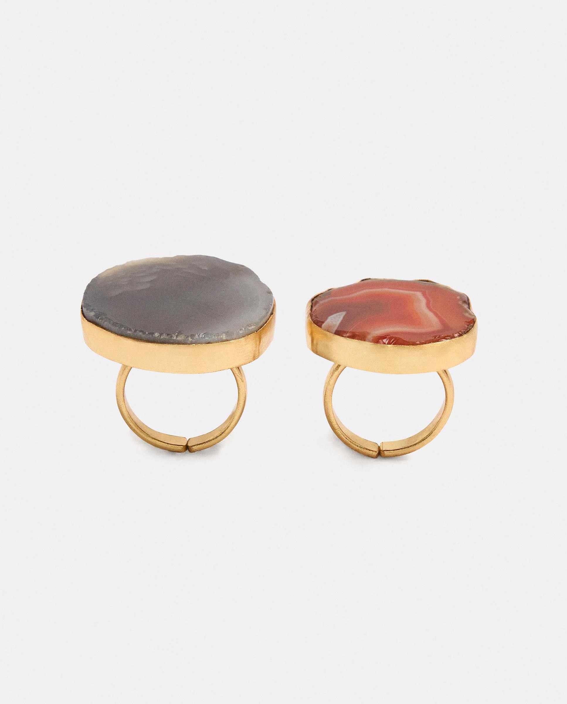 Pack de anillos con piedras irregulares - Parfois - Multicolor Multicolor-5