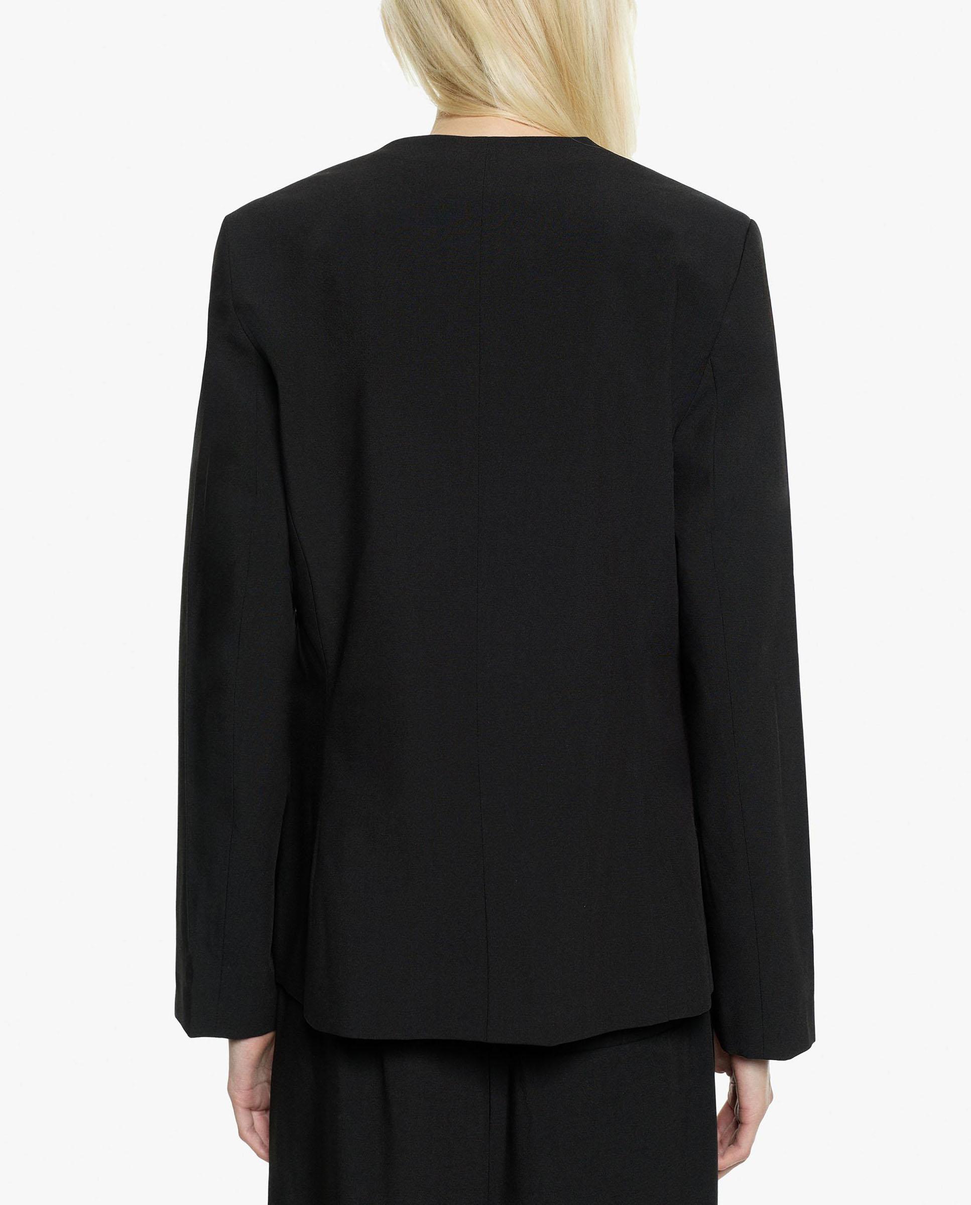 Blazer de mujer de corte recto sin solapas en liso - Parfois - Negro Negro-4