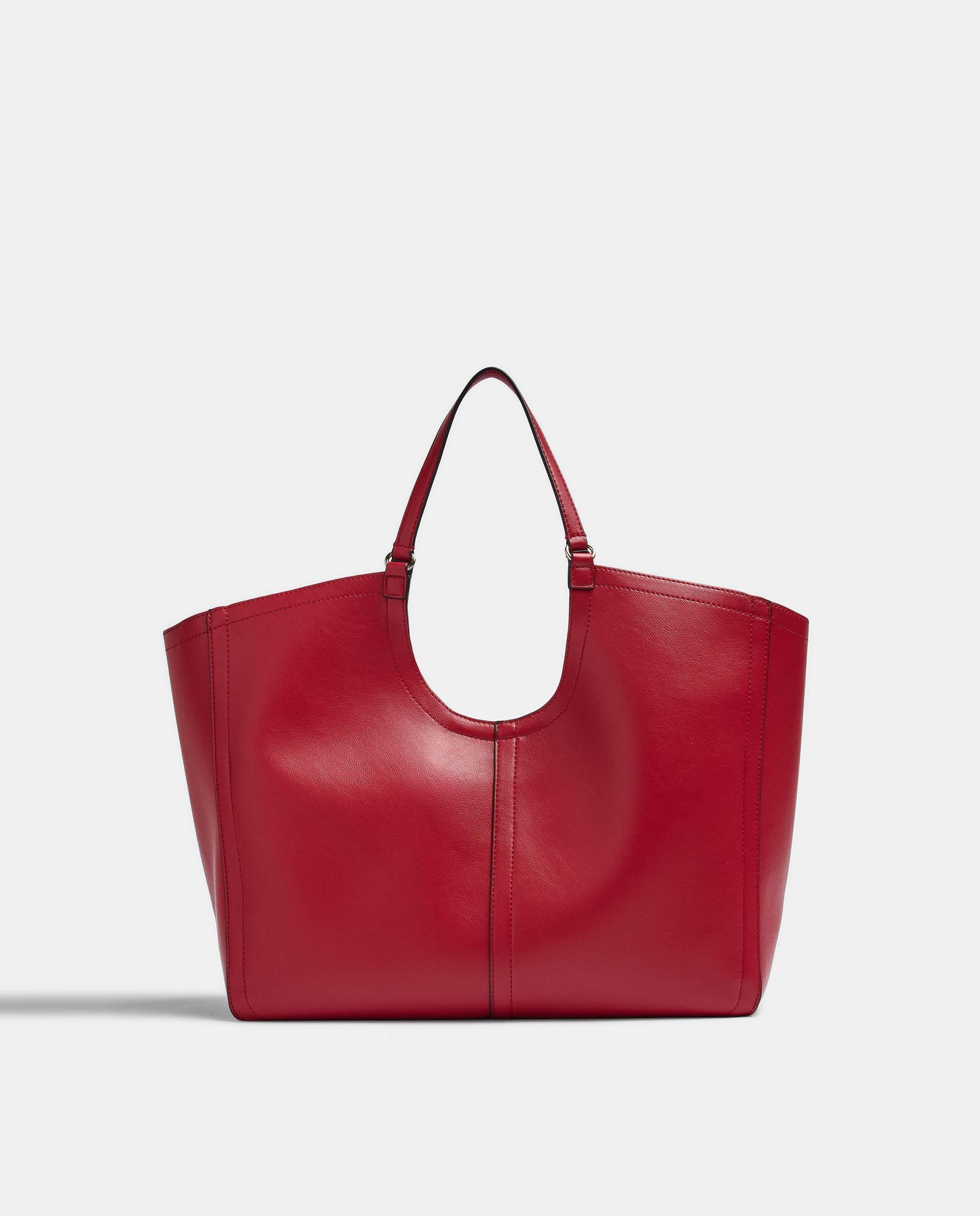 Imagen 1 de Shopper grande con cierre de cremallera en liso - Parfois - Rojo Rojo