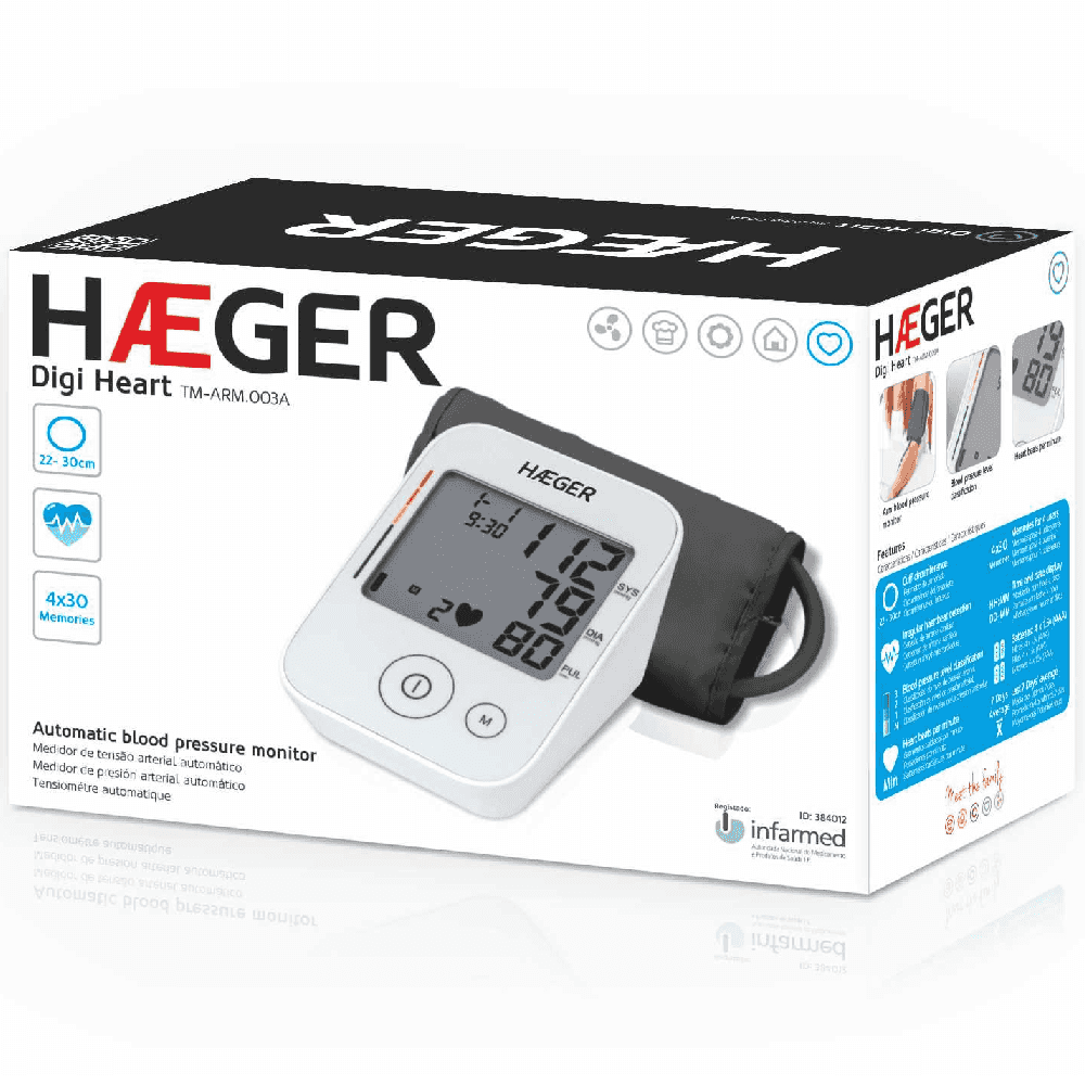Tensiómetro de brazo Haeger Digi Heart - Blanco Blanco-3