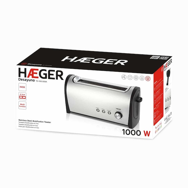 TOSTADOR HAEGER DESAYUNO TO-100.009A 1000W