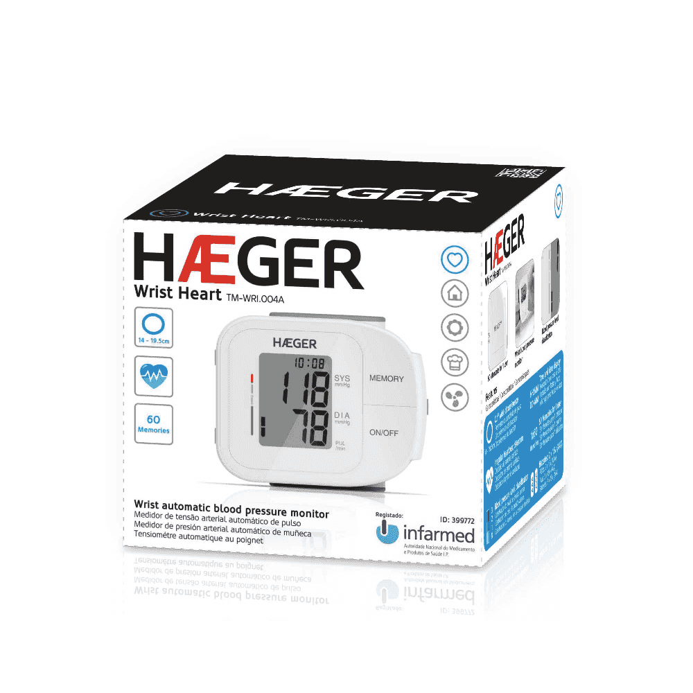 Tensiómetro de muñeca Haeger Wrist Heart - Blanco Blanco-3