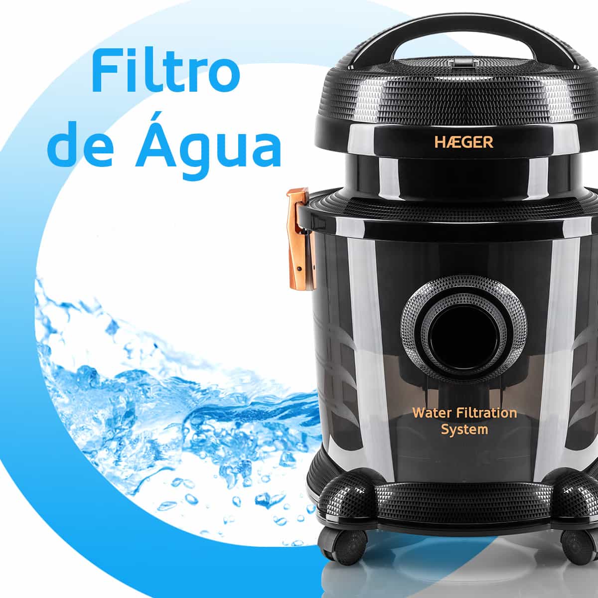 Aspirador con filtro de agua Haeger Aquaclean 1200 - Negro Negro-2