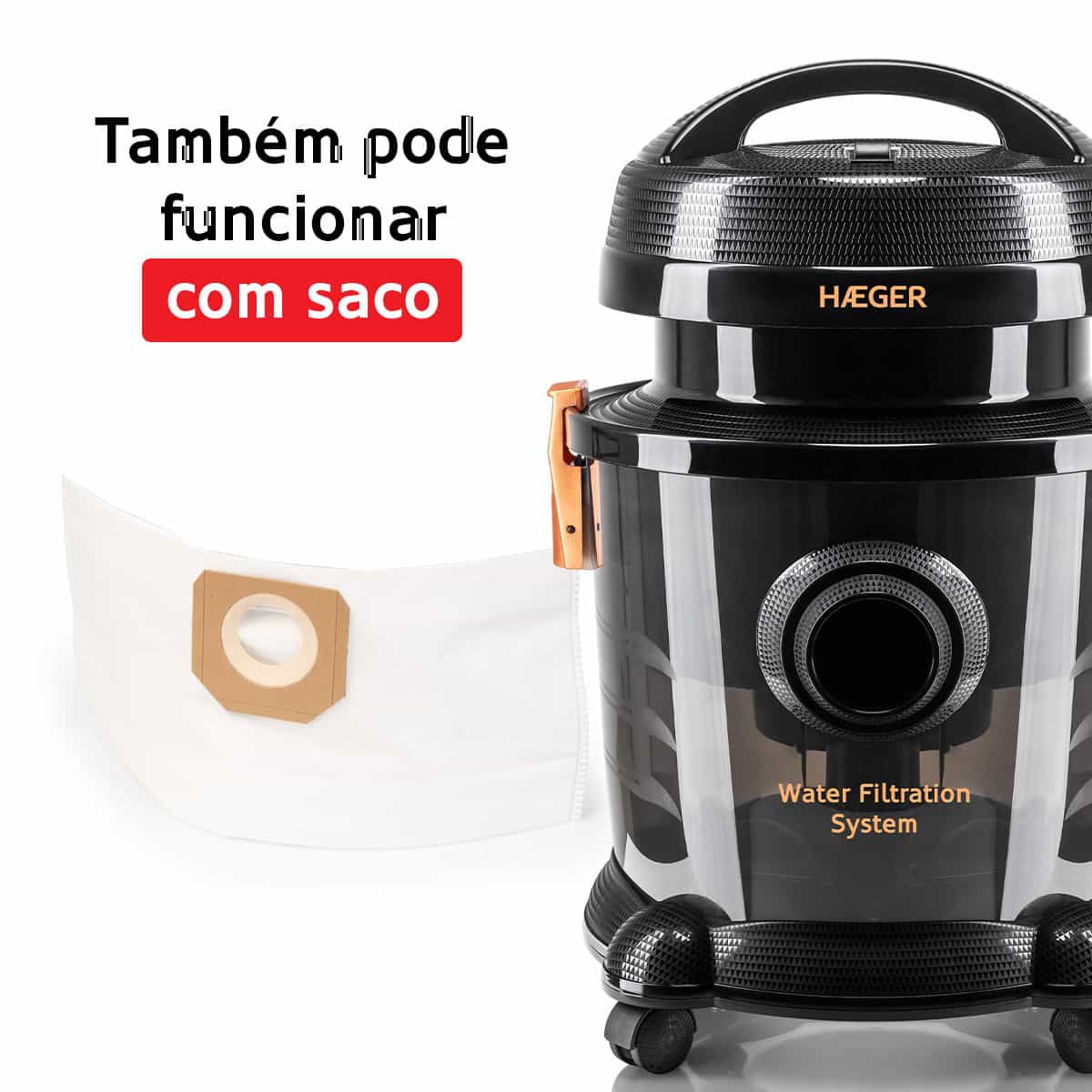 Aspirador con filtro de agua Haeger Aquaclean 1200 - Negro Negro-4