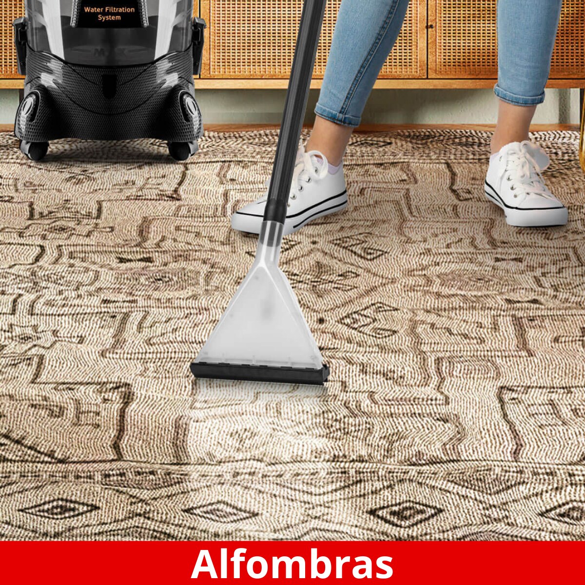 Aspirador con filtro de agua Haeger Aquaclean Pro para alfombras y tapicerías - Negro Negro-3