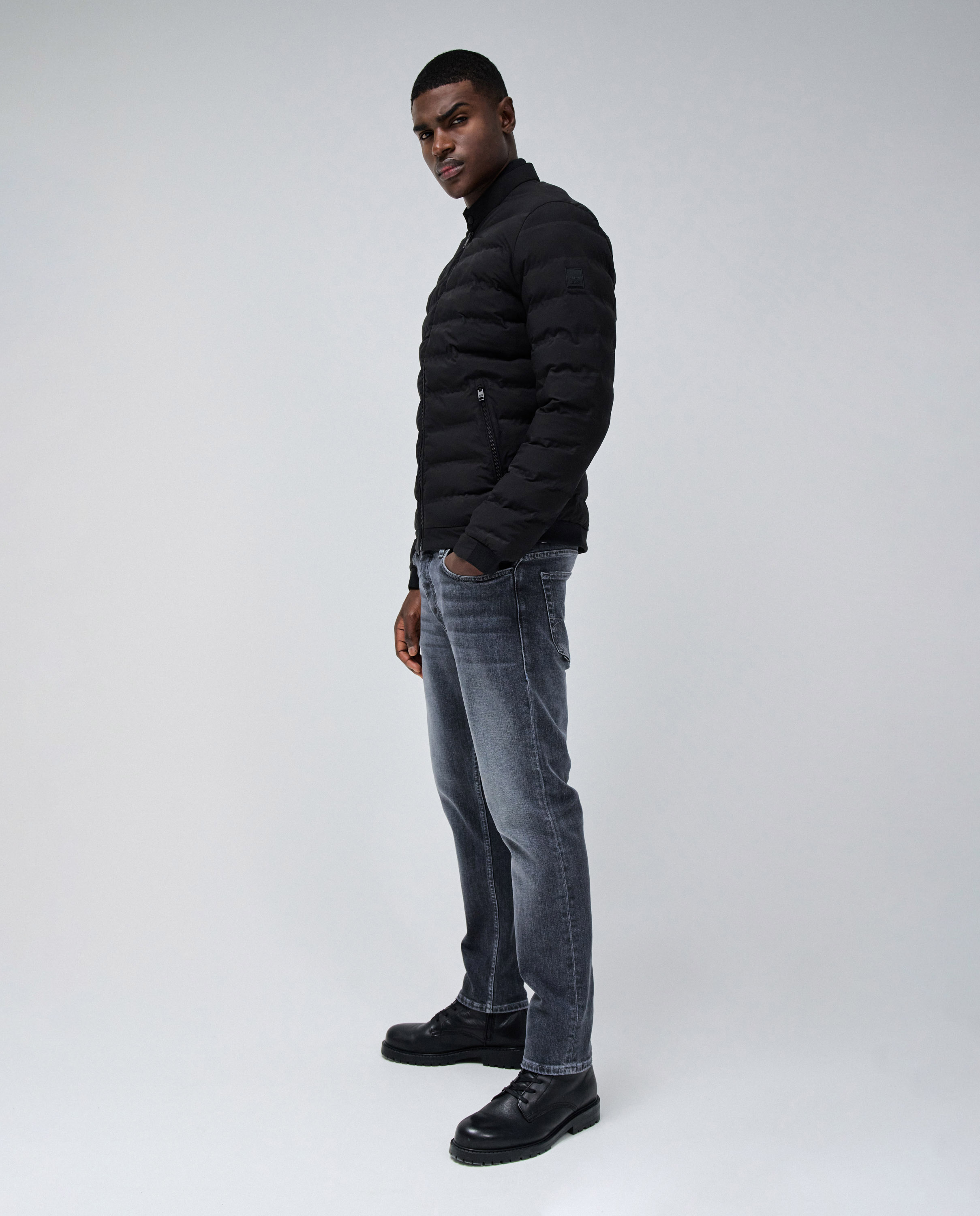 Abrigo acolchado con bolsillos de hombre - Salsa Jeans - Negro Negro-2