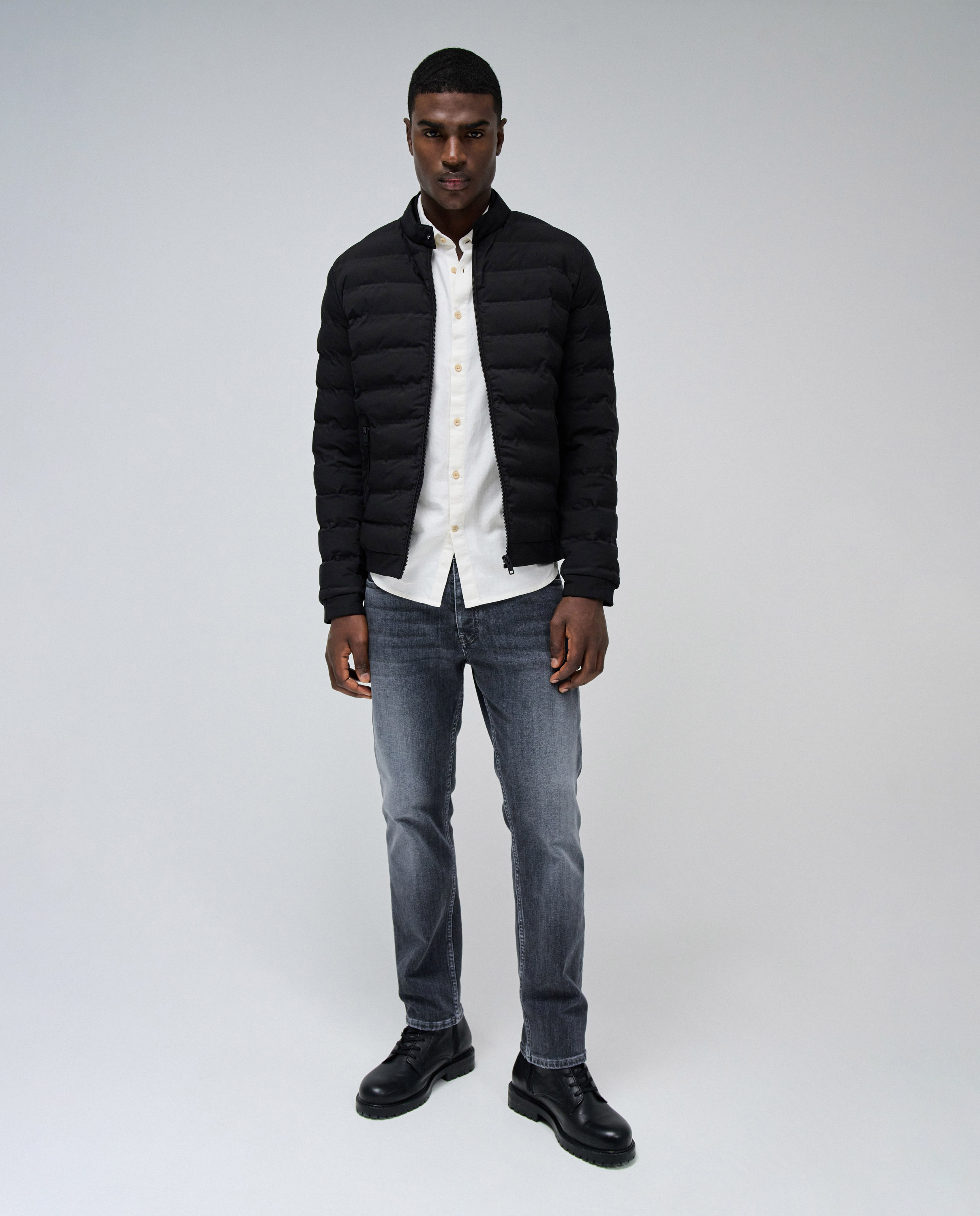 Abrigo acolchado con bolsillos de hombre - Salsa Jeans - Negro Negro-5